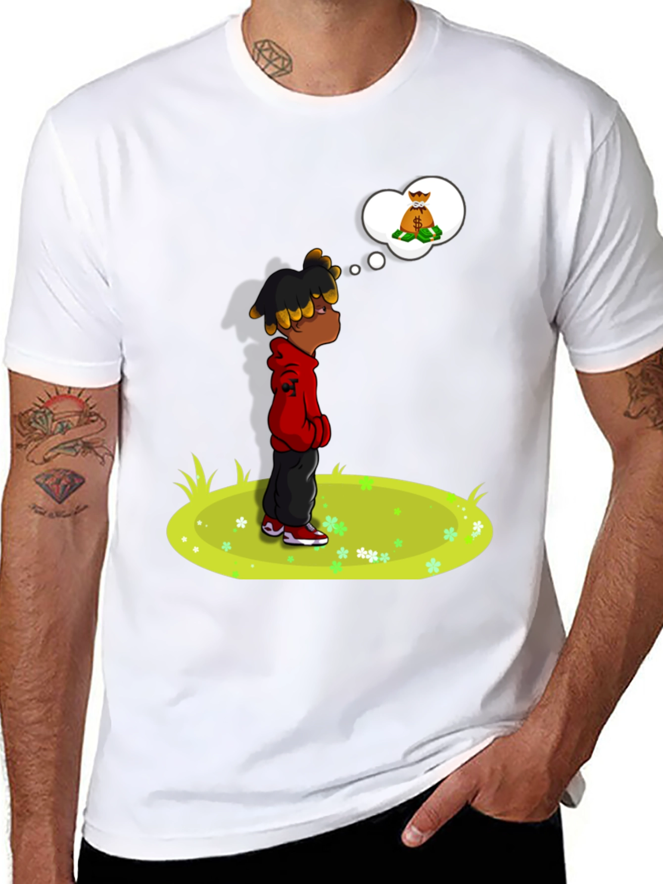 Cartoon Graphic Tee - Black