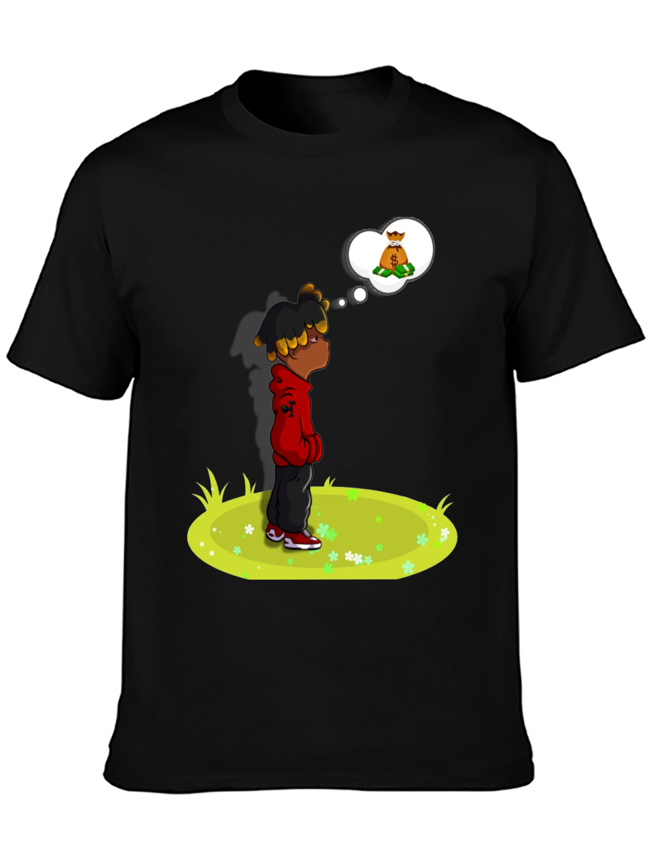Cartoon Graphic Tee - Black
