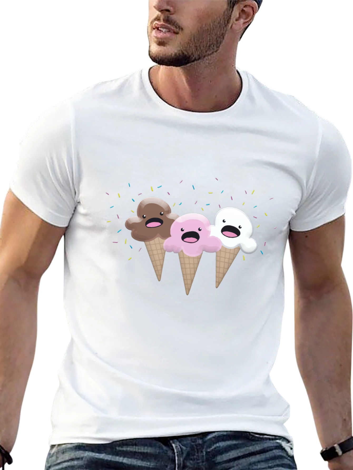 Kawaii Ice Cream Cones Graphic Tee