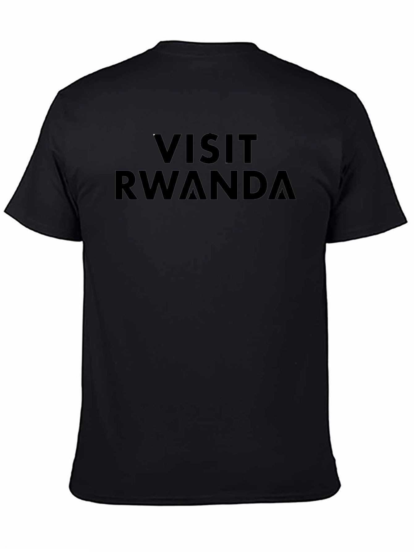 Visit Rwanda Black Graphic Tee Shirt