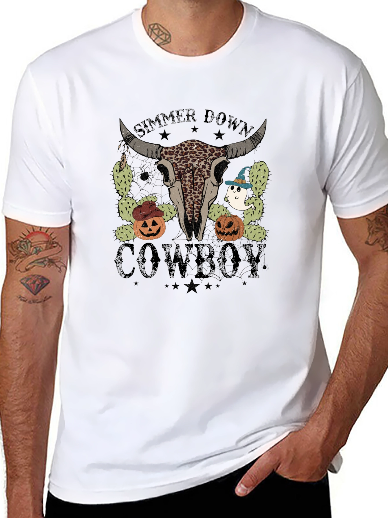 Simmer Down Cowboy Halloween T-Shirt