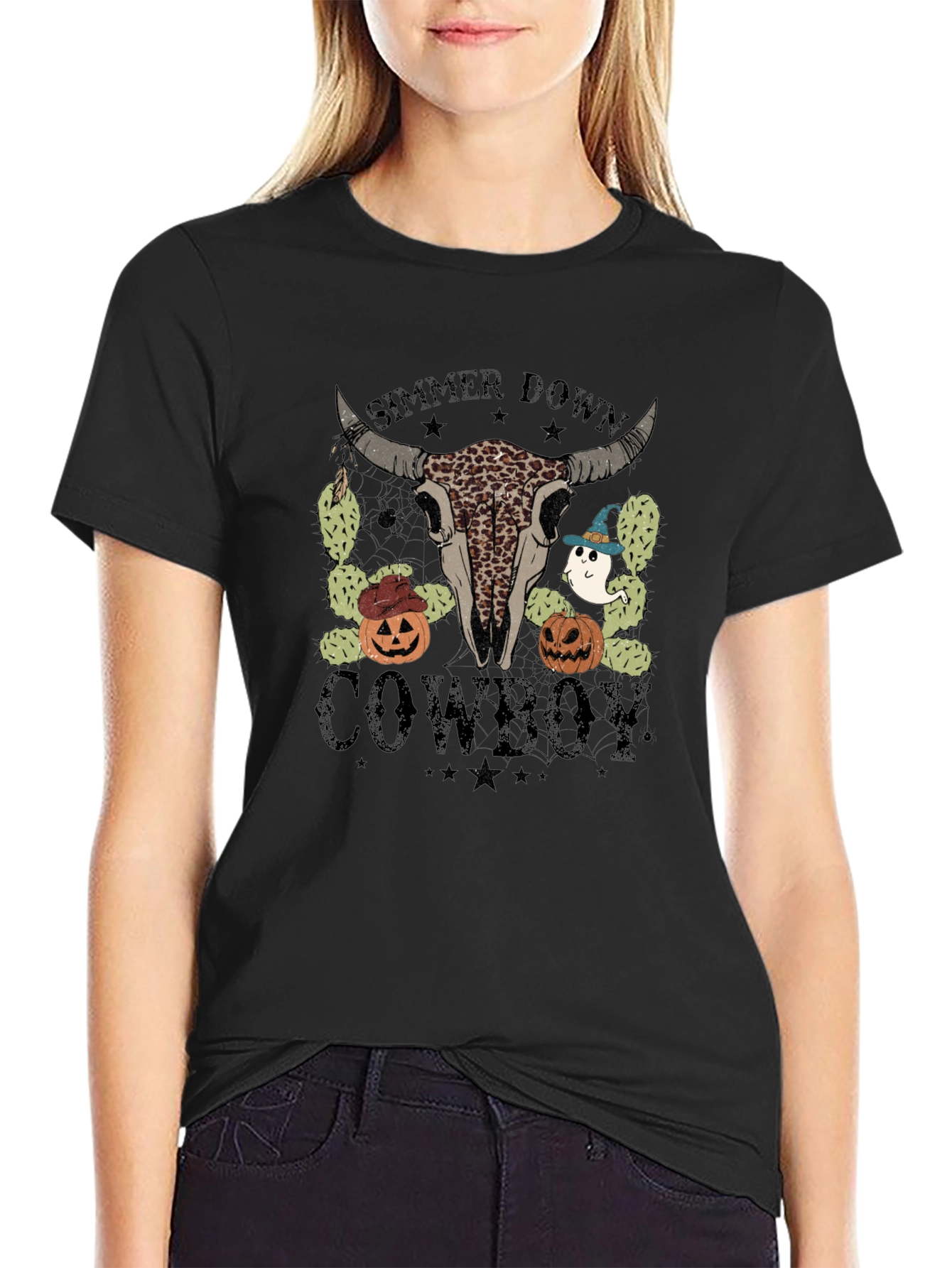 Simmer Down Cowboy Halloween T-Shirt
