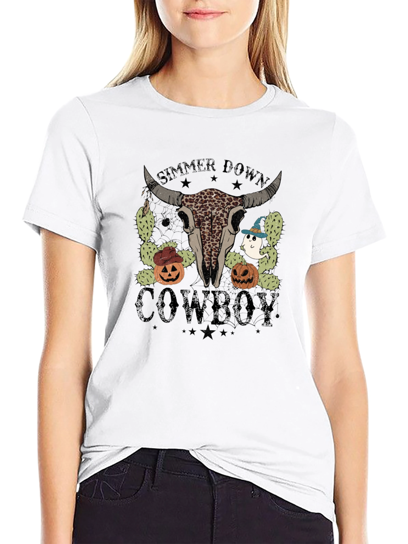 Simmer Down Cowboy Halloween T-Shirt