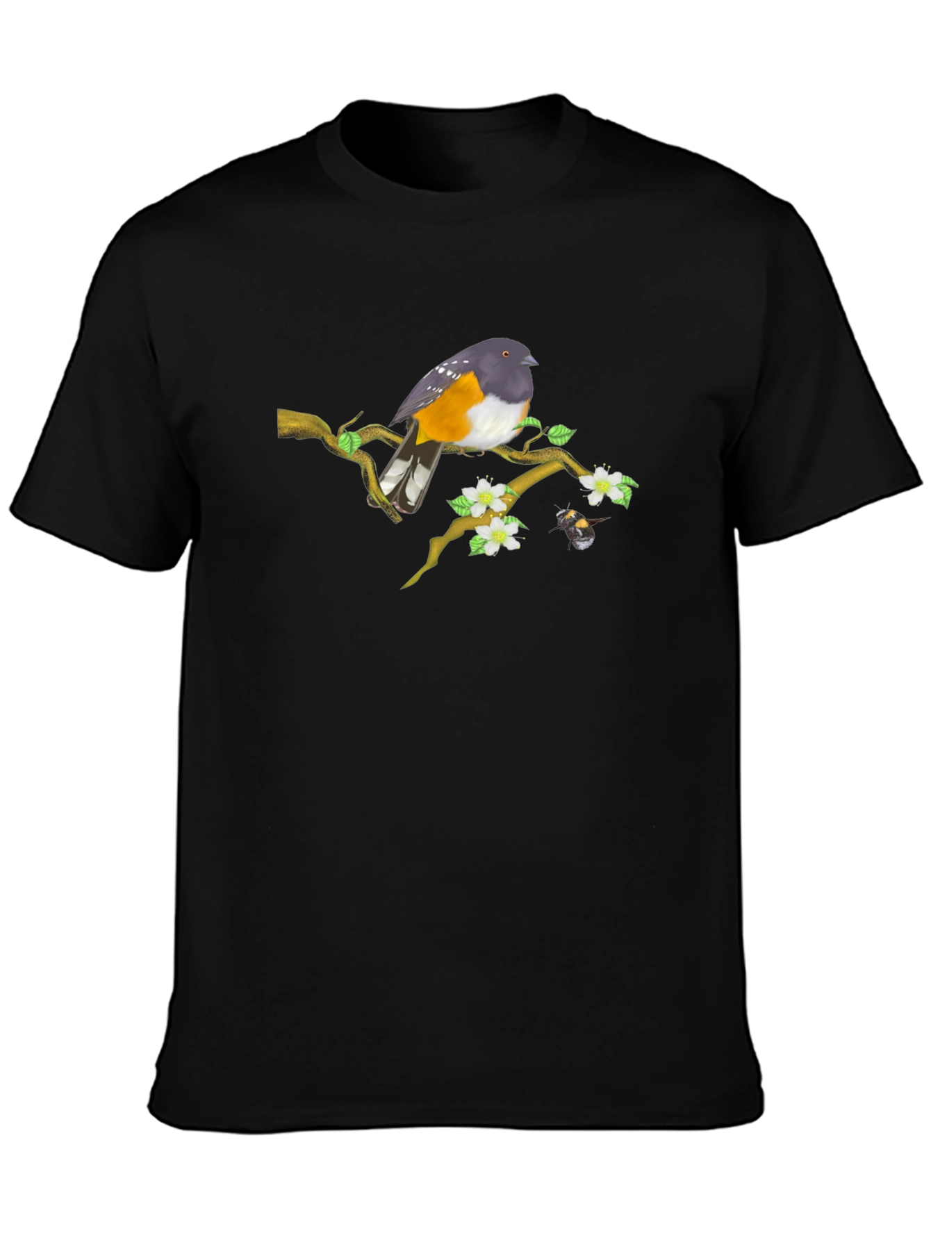 Bird on Branch Graphic Tee - Unique Design