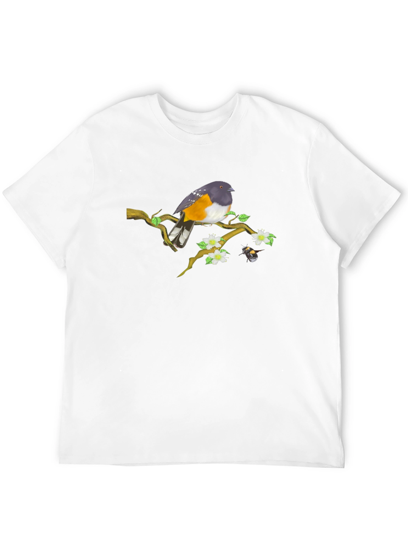 Bird on Branch Graphic Tee - Unique Design