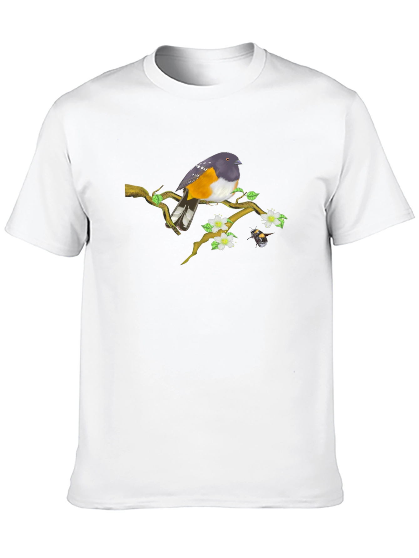 Bird on Branch Graphic Tee - Unique Design