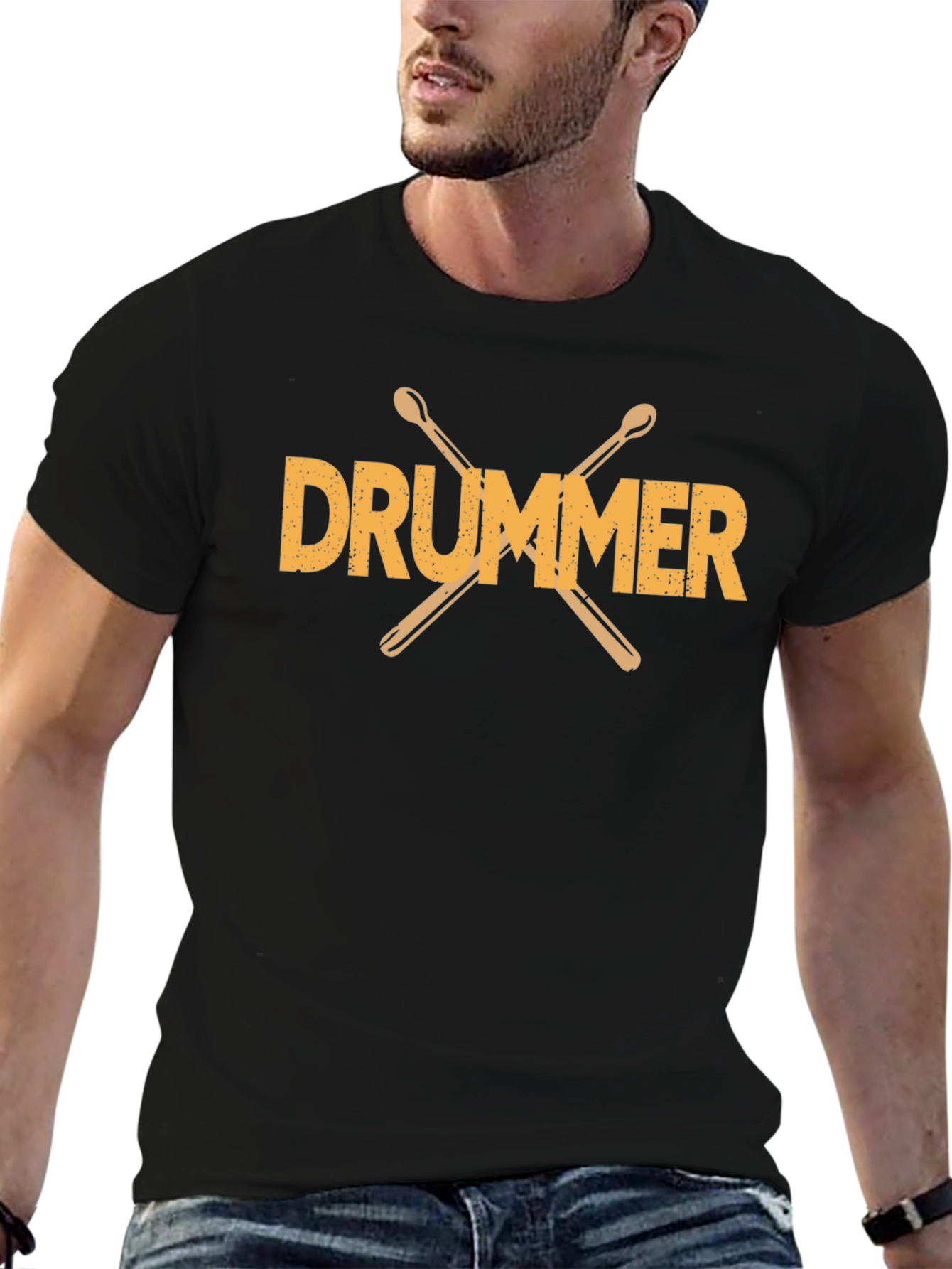 Drummer T-Shirt - Crossed Drumsticks Graphic Tee