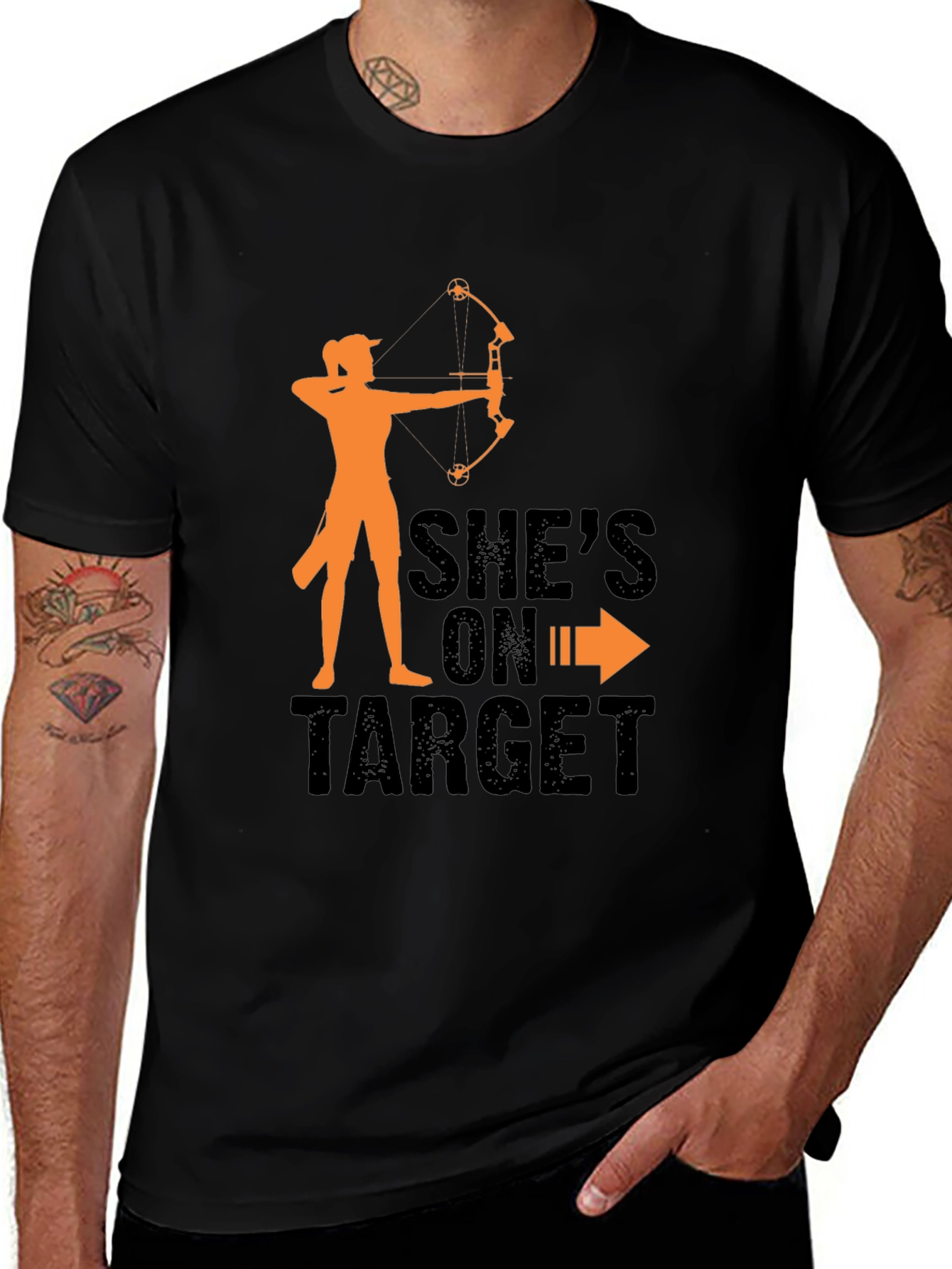 Shes On Target Archery T-Shirt - Black