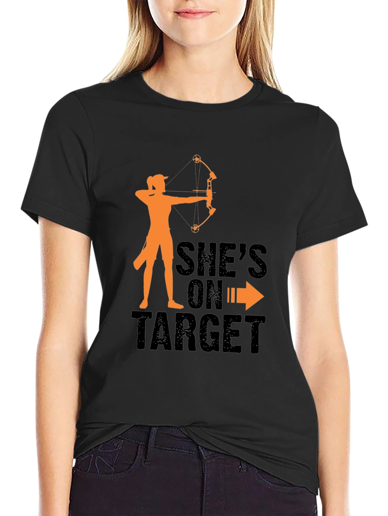 Shes On Target Archery T-Shirt - Black