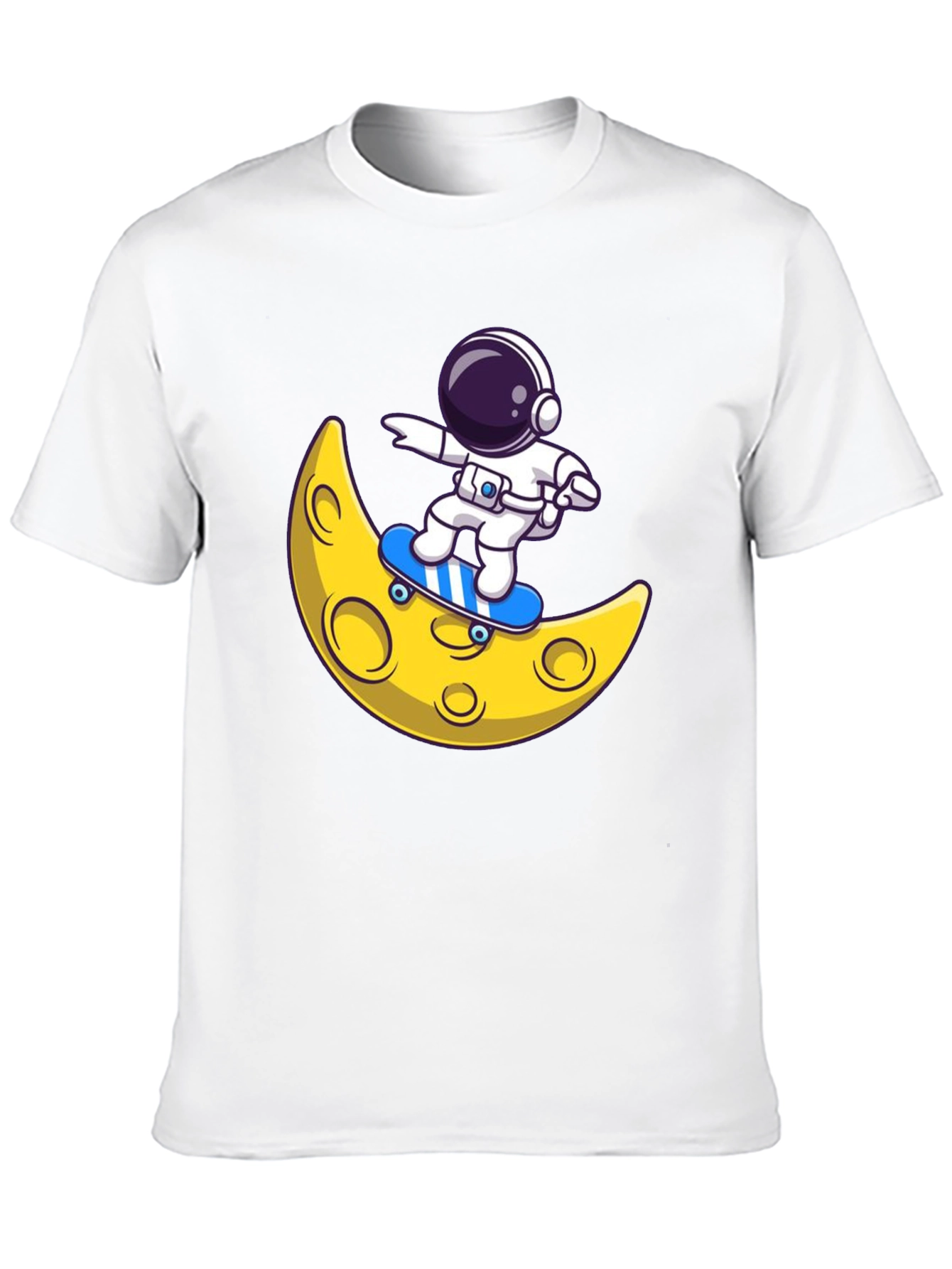 Astronaut Skateboard Moon Graphic T-Shirt