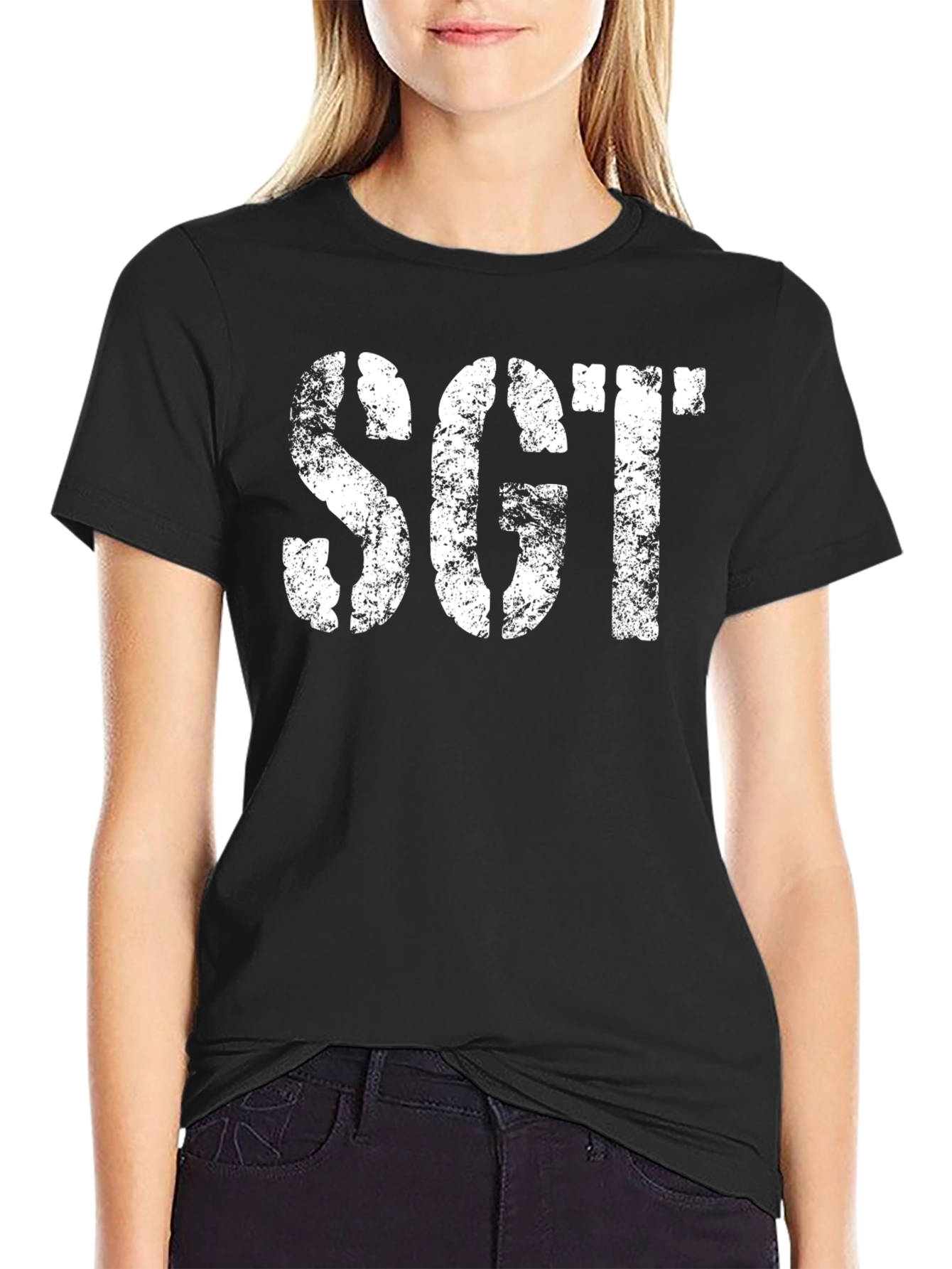 SGT Black Graphic Tee - Military Style T-Shirt