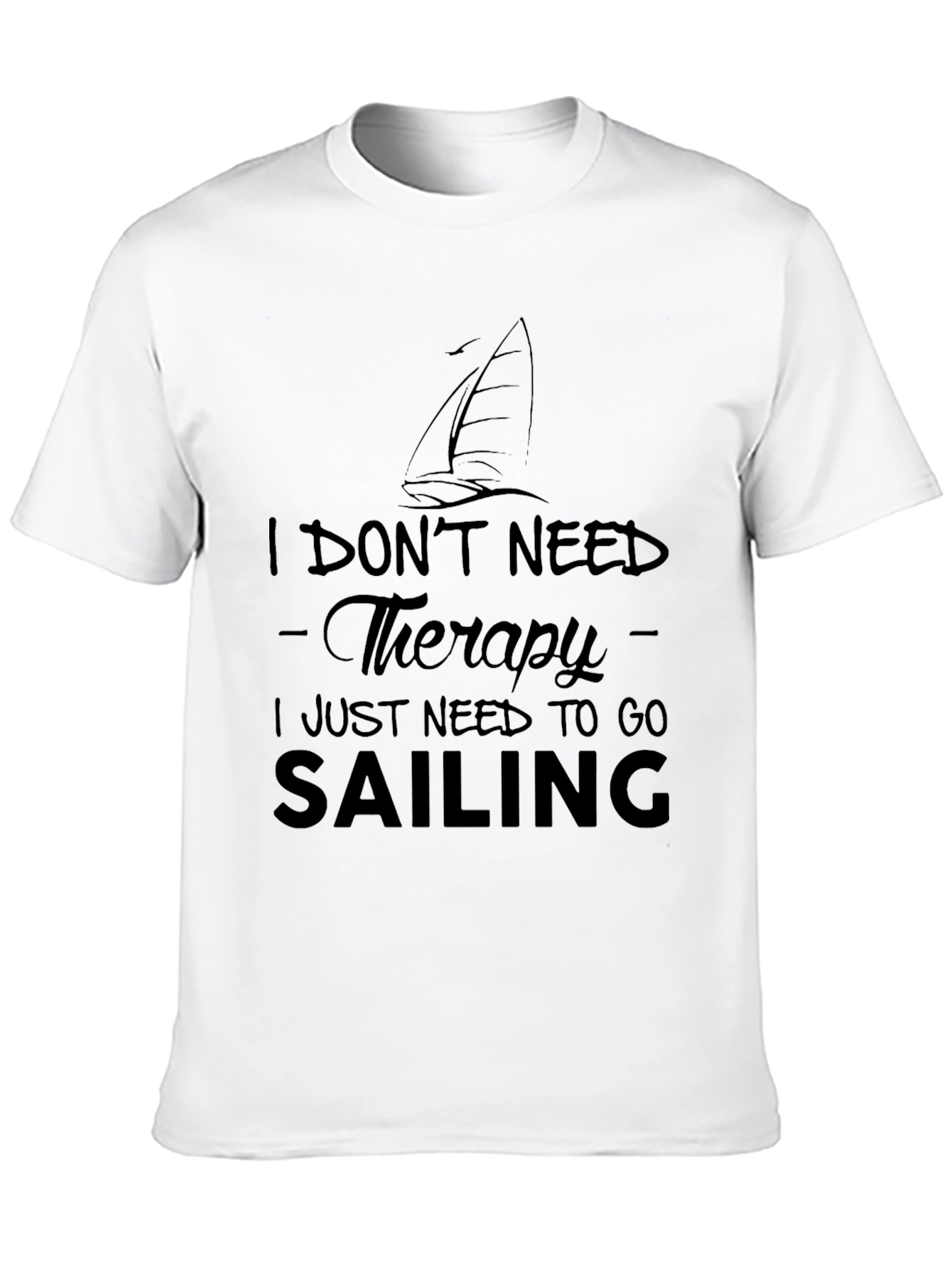 Sailing Therapy Black Graphic Tee Shirt