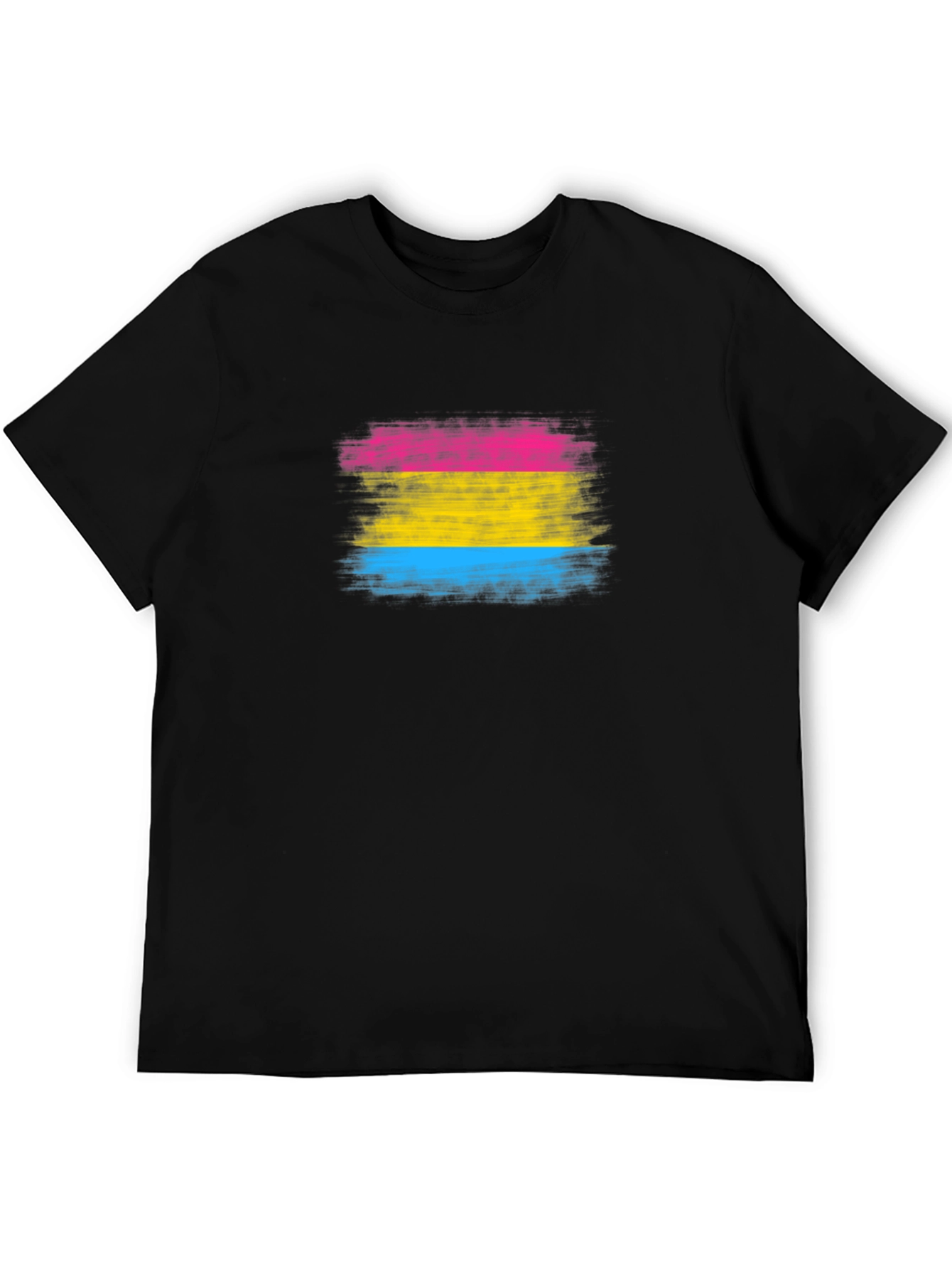 Pansexual Pride Flag T-Shirt - Brush Stroke Design