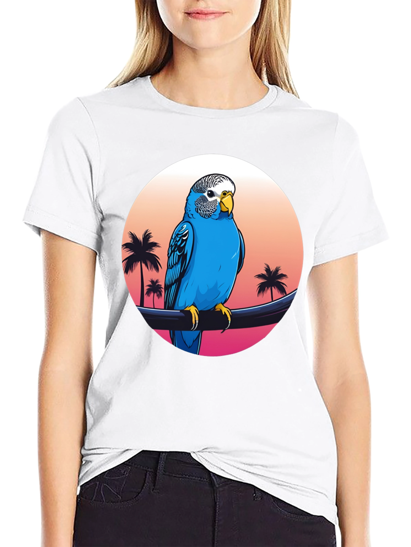 Parrot on Tropical Sunset T-Shirt