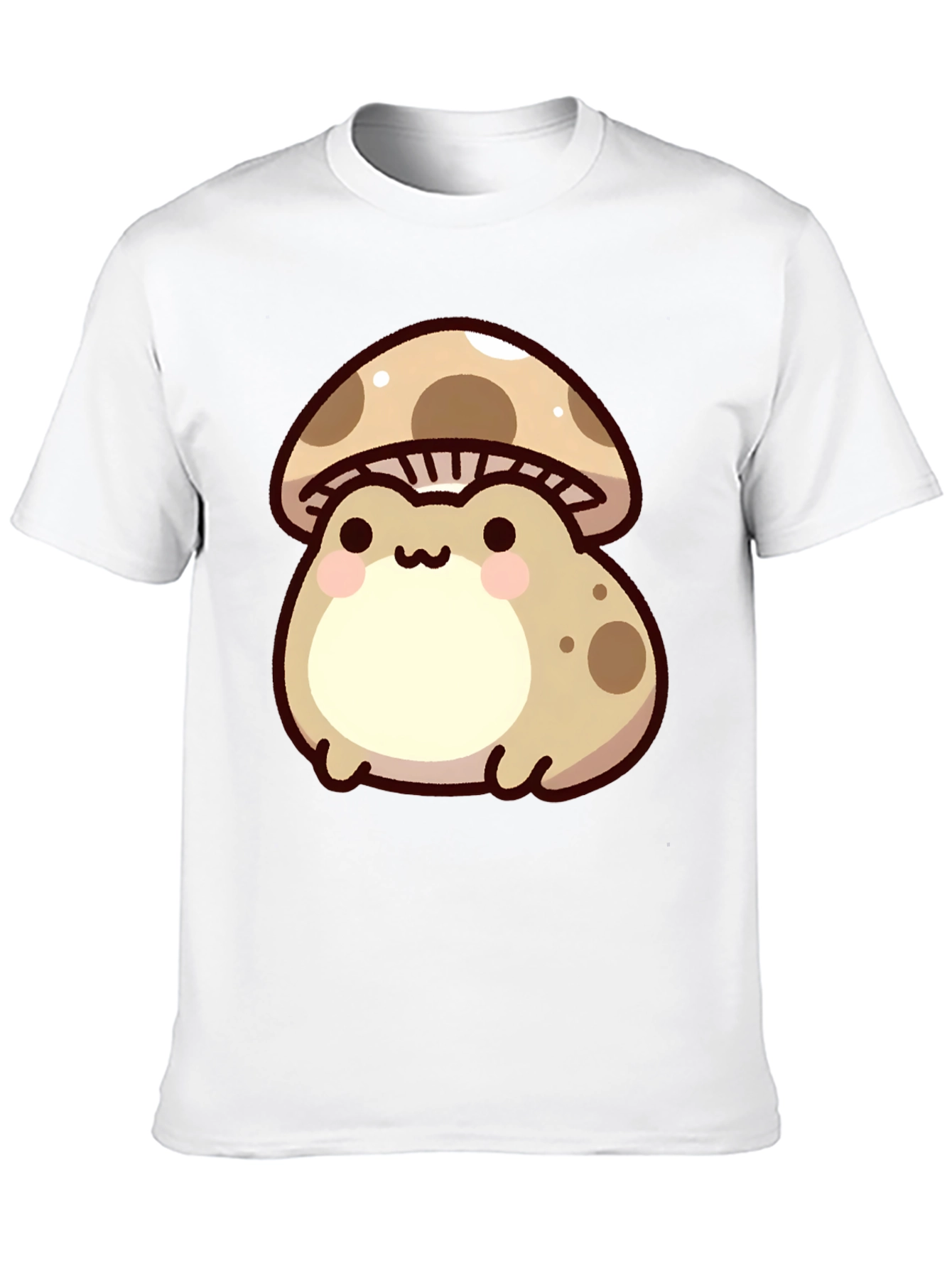 Cute Mushroom Frog Black T-Shirt
