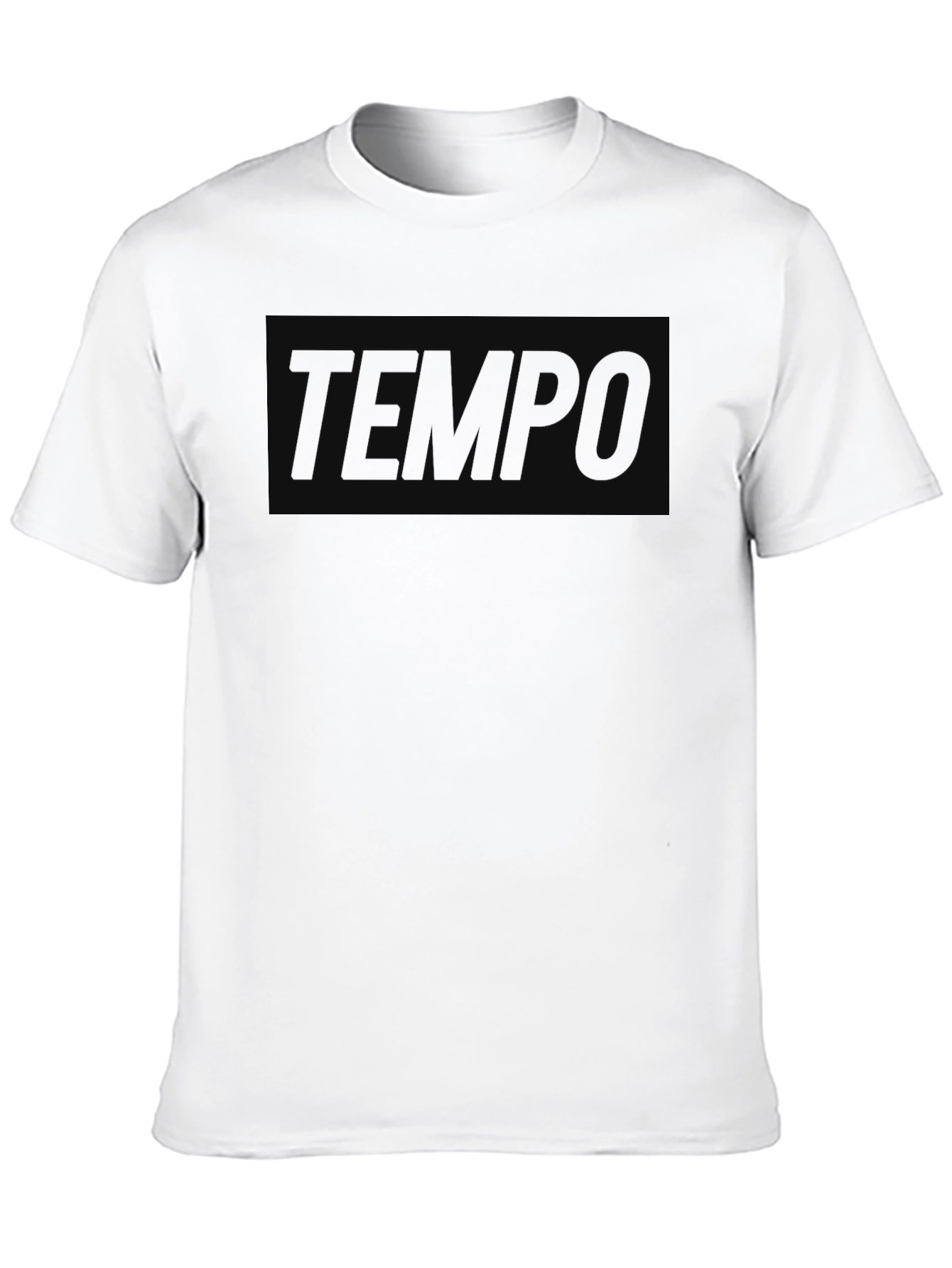 Mens Solid Black Tempo Graphic Tee - Casual Style