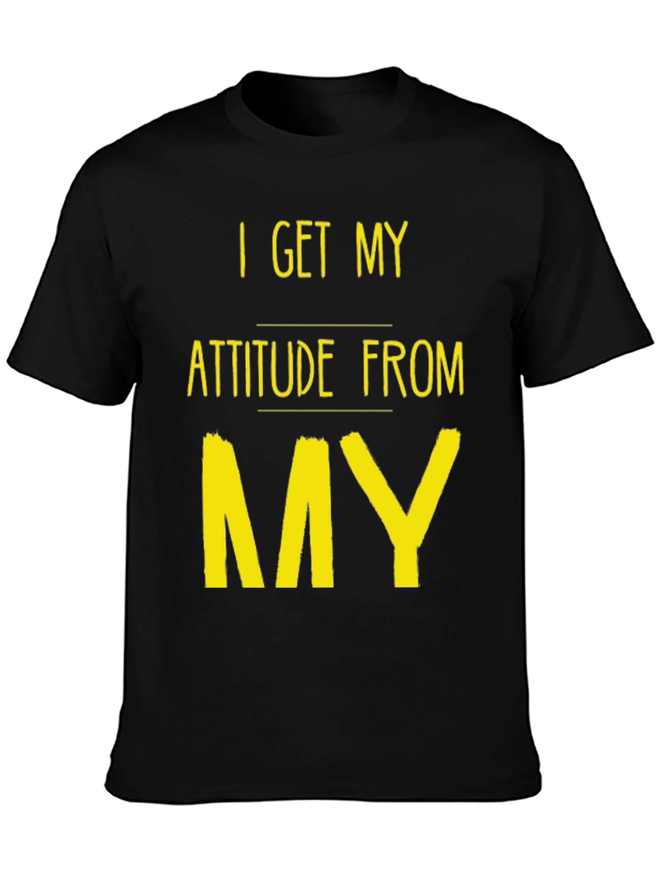 Attitude Source Tee: Black Crew Neck Graphic T-Shirt