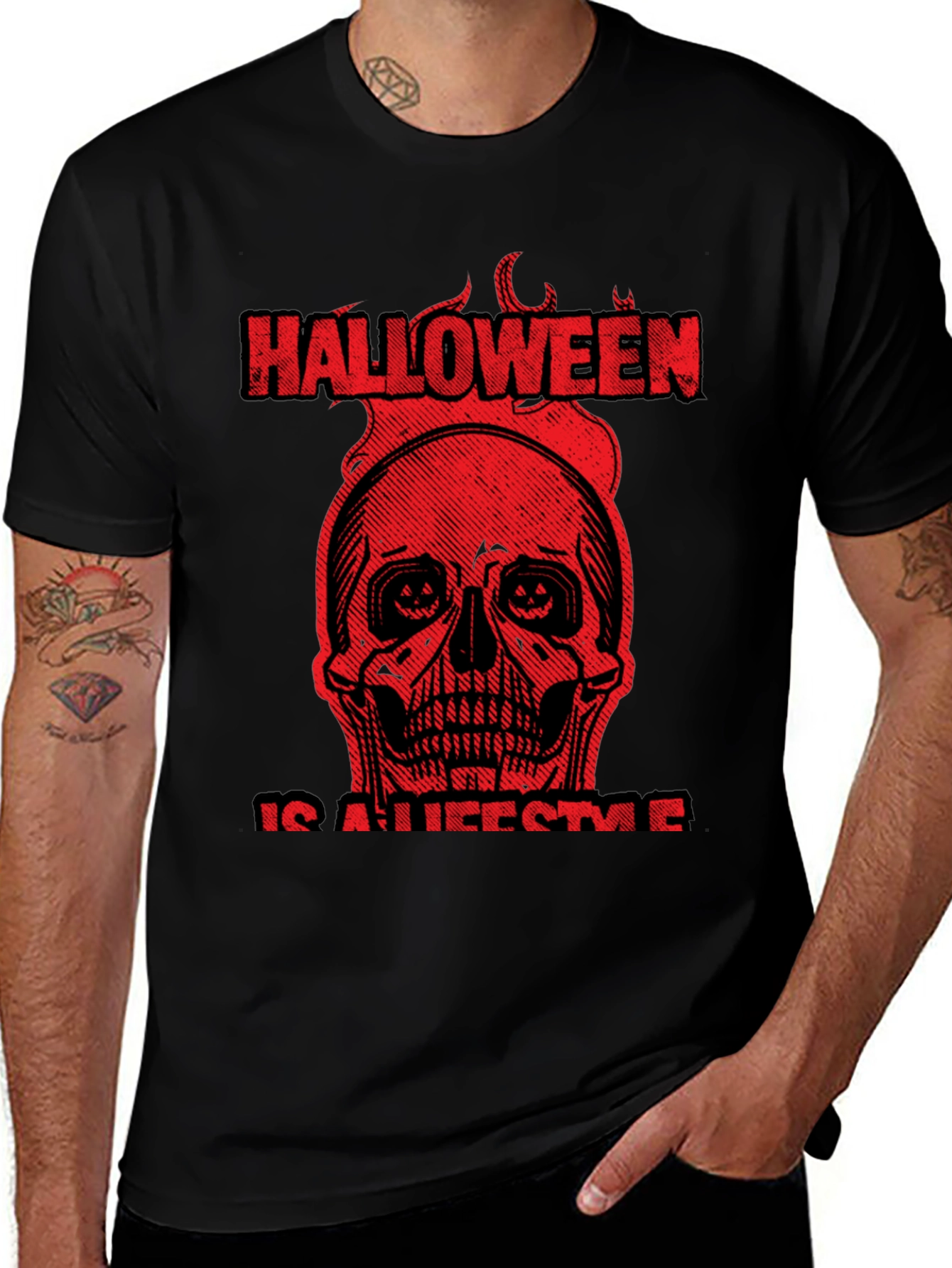 Halloween Lifestyle Graphic Tee - Black