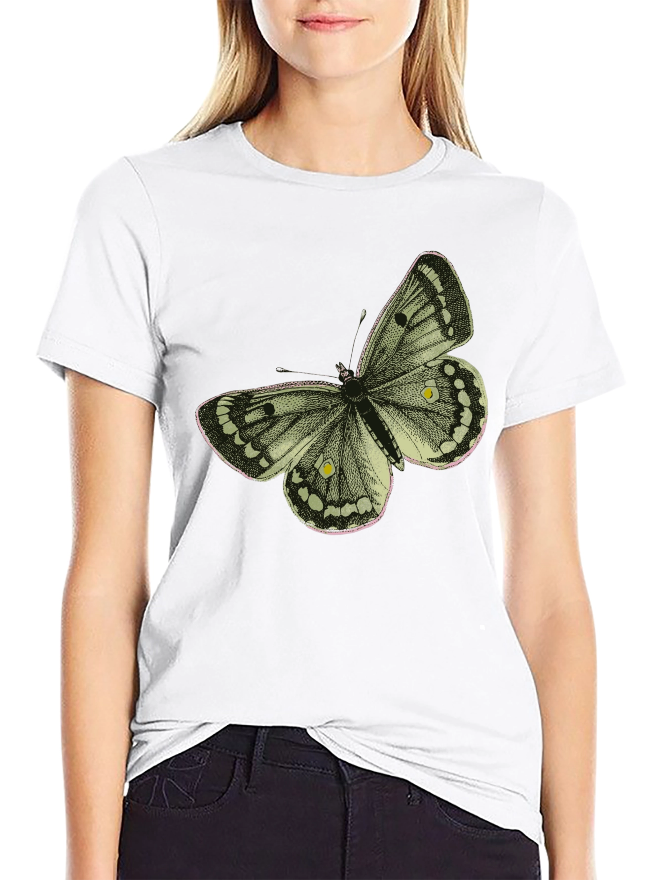 Butterfly Graphic Tee - Stylish Black Cotton T-Shirt