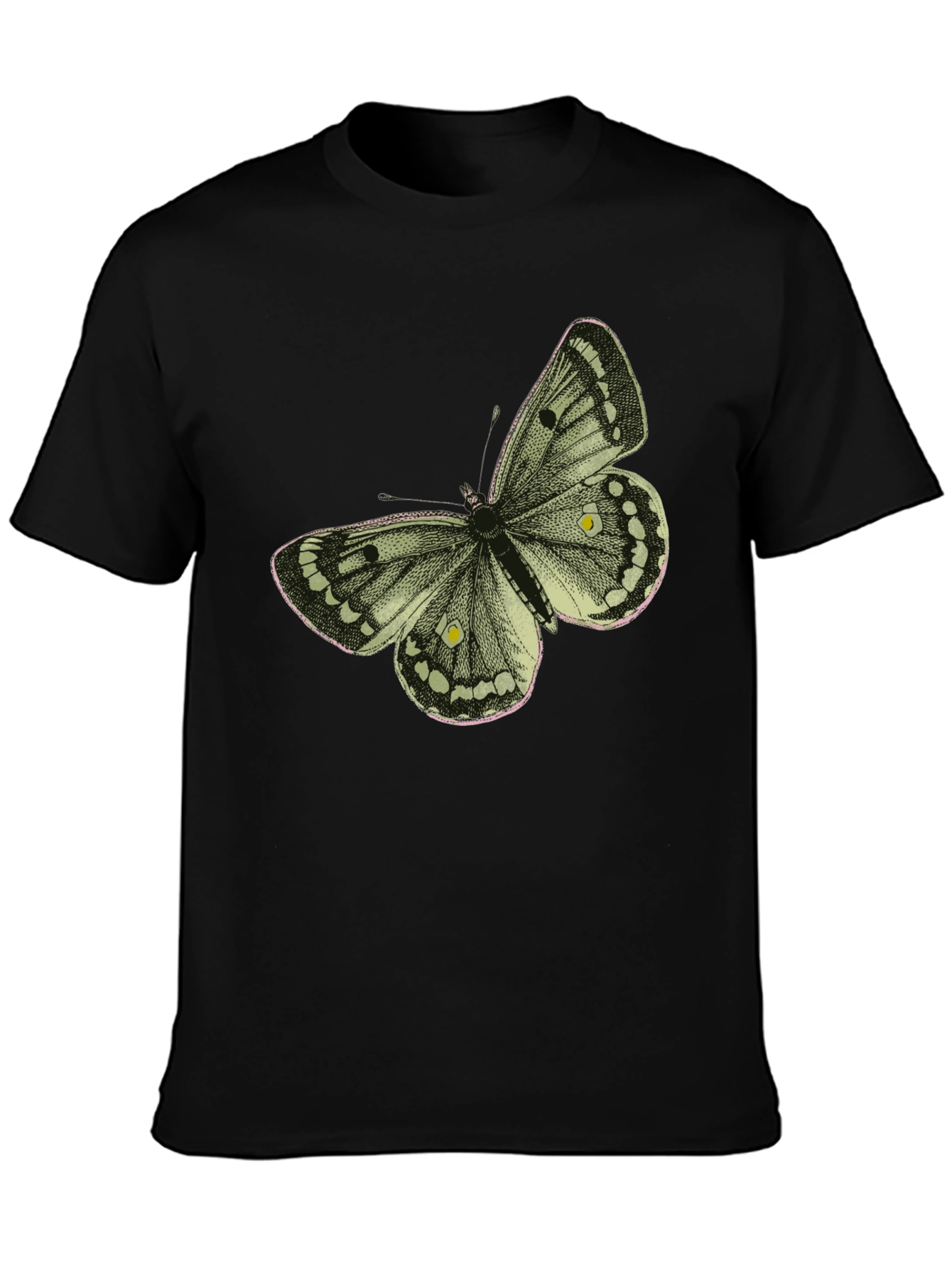 Butterfly Graphic Tee - Stylish Black Cotton T-Shirt