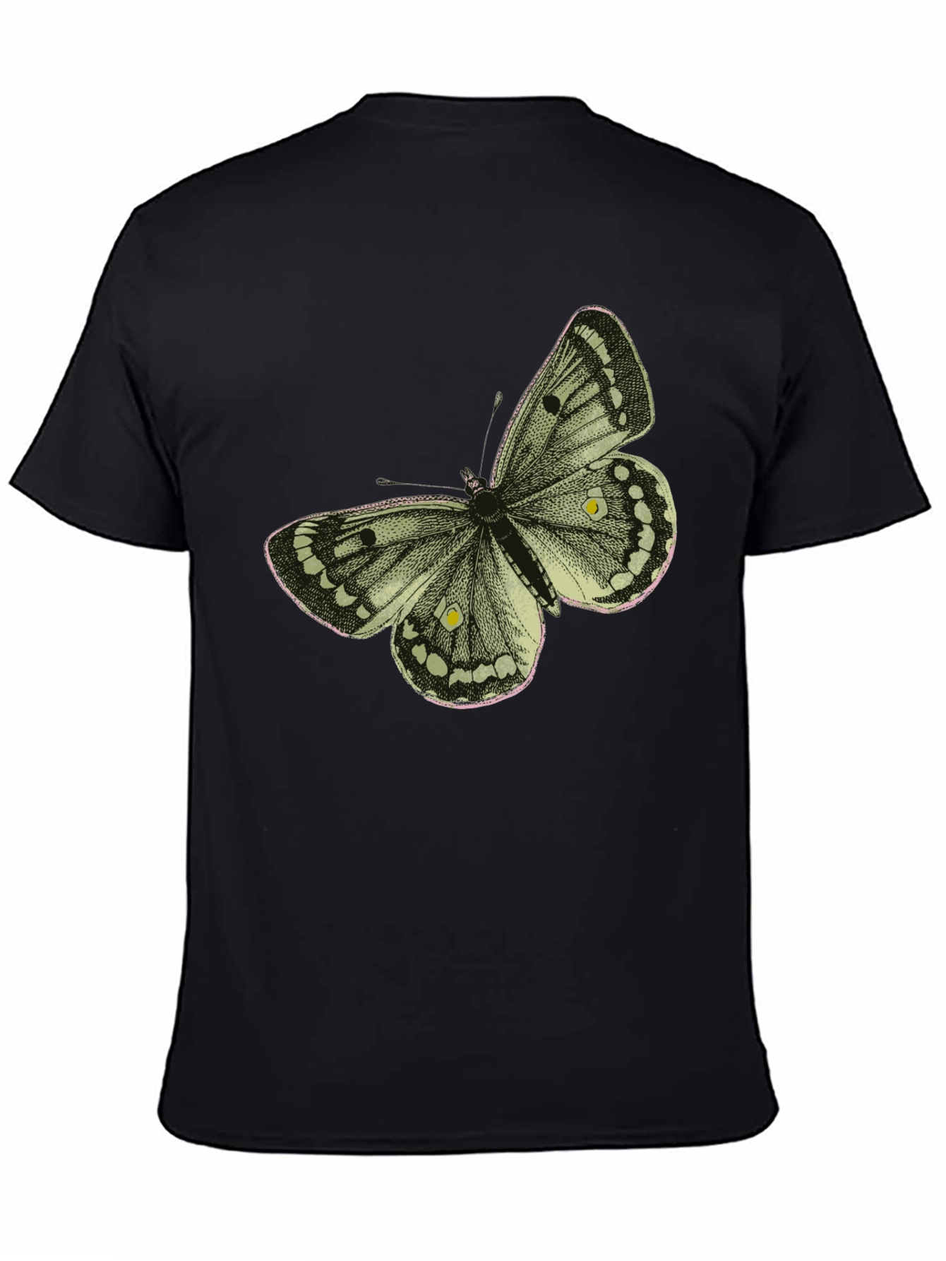 Butterfly Graphic Tee - Stylish Black Cotton T-Shirt