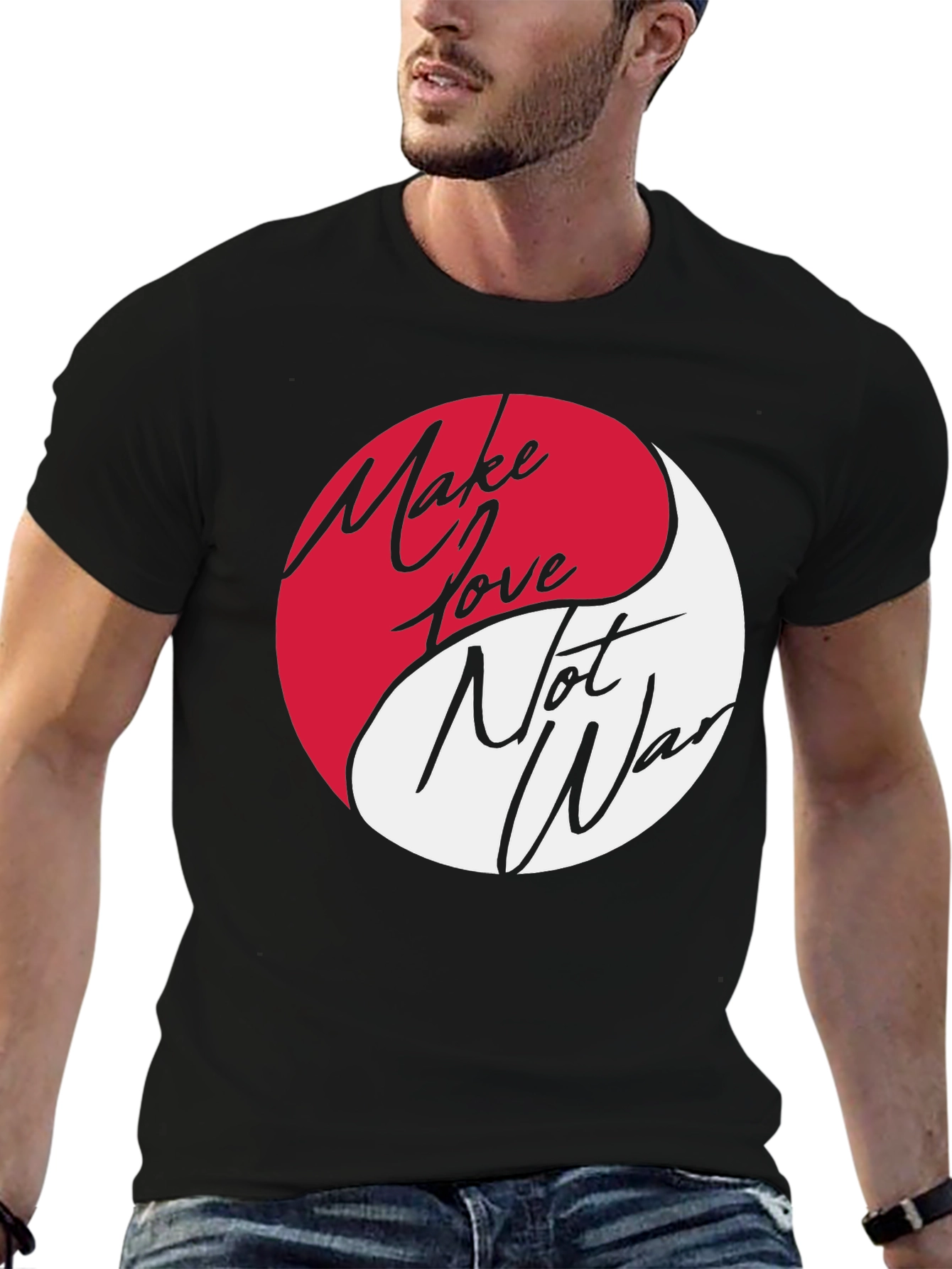 Yin Yang Make Love Not War Graphic Tee
