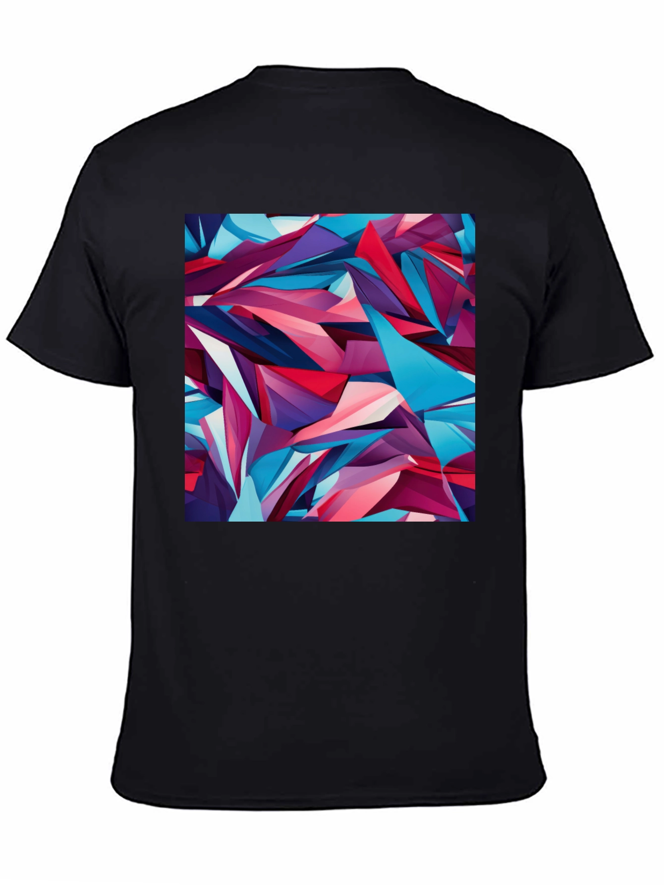 Abstract Geometric Print Black T-Shirt
