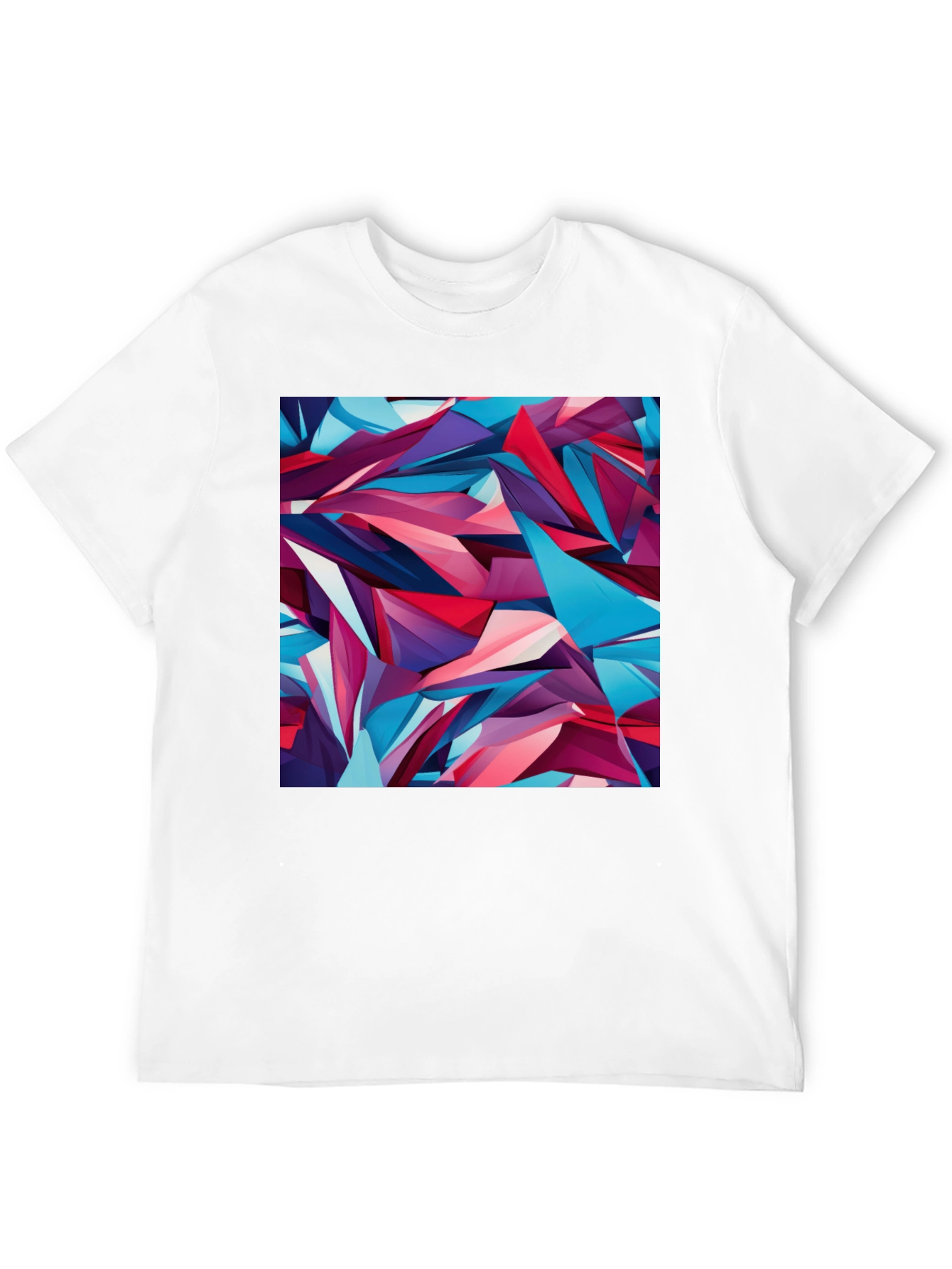 Abstract Geometric Print Black T-Shirt