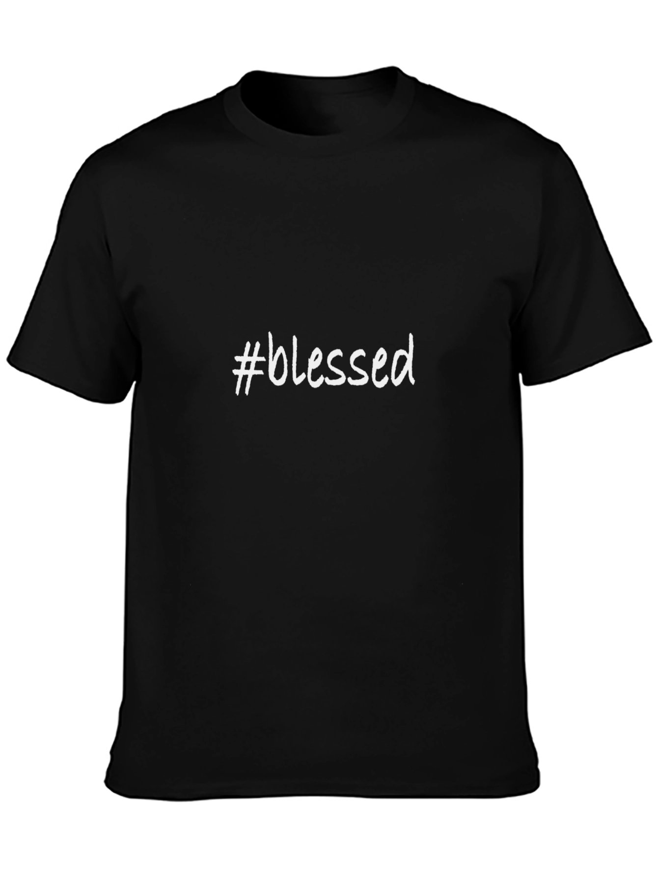 #Blessed Graphic T-Shirt - Black Casual Style