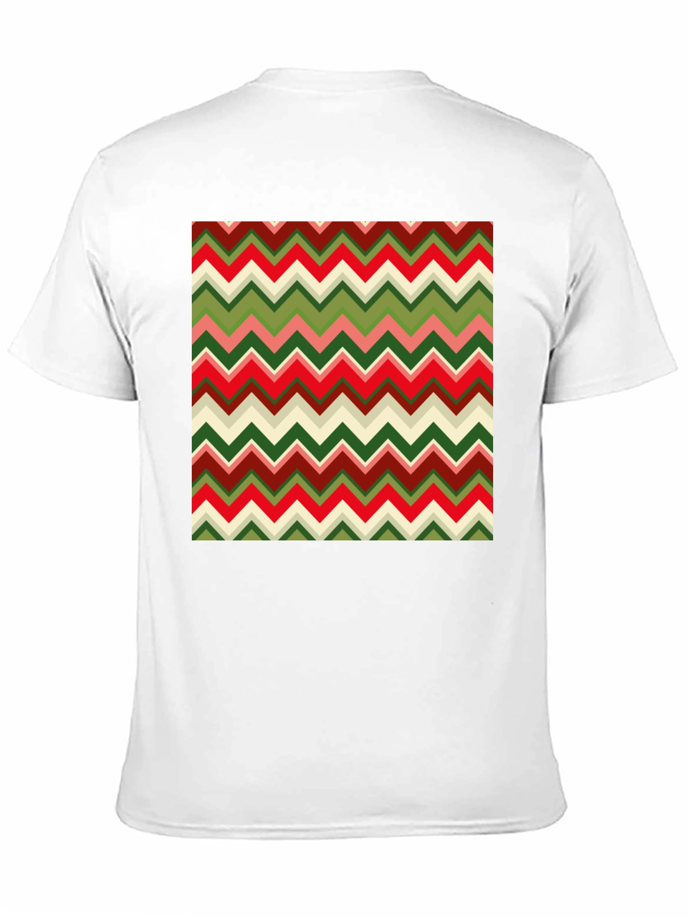 Chevron Pattern Tee - Retro Style Graphic Print T-Shirt