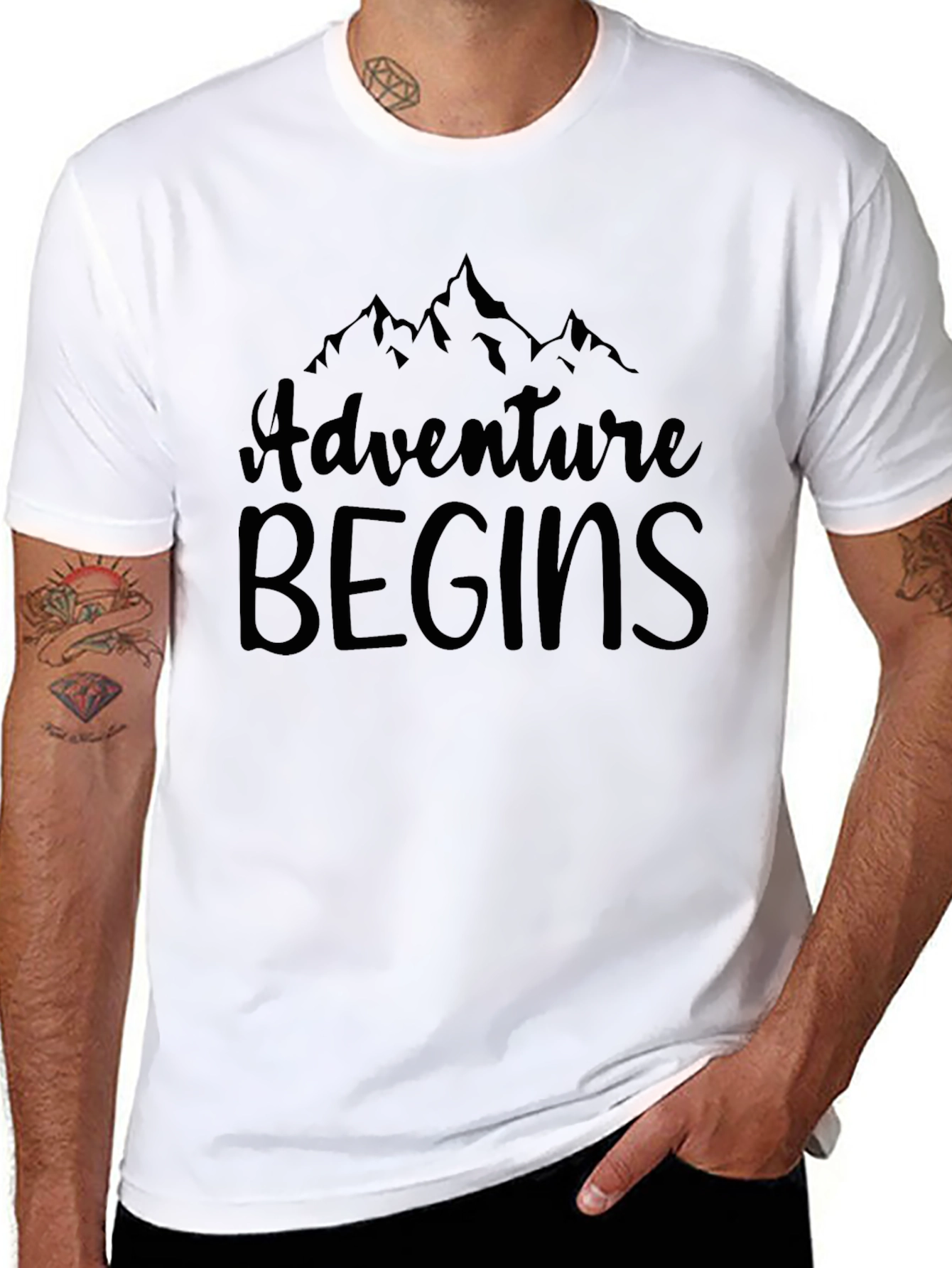 Adventure Begins Graphic Tee - Black T-Shirt