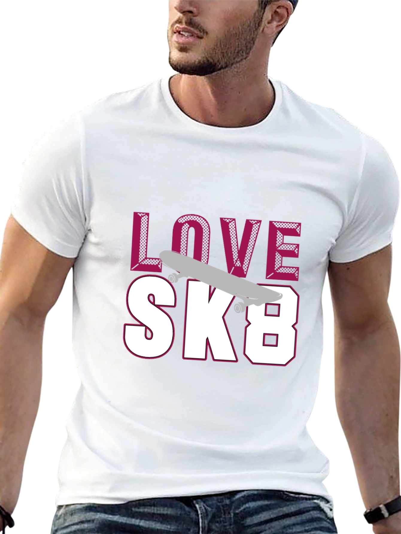 Love SK8 T-Shirt - Skateboarding Apparel