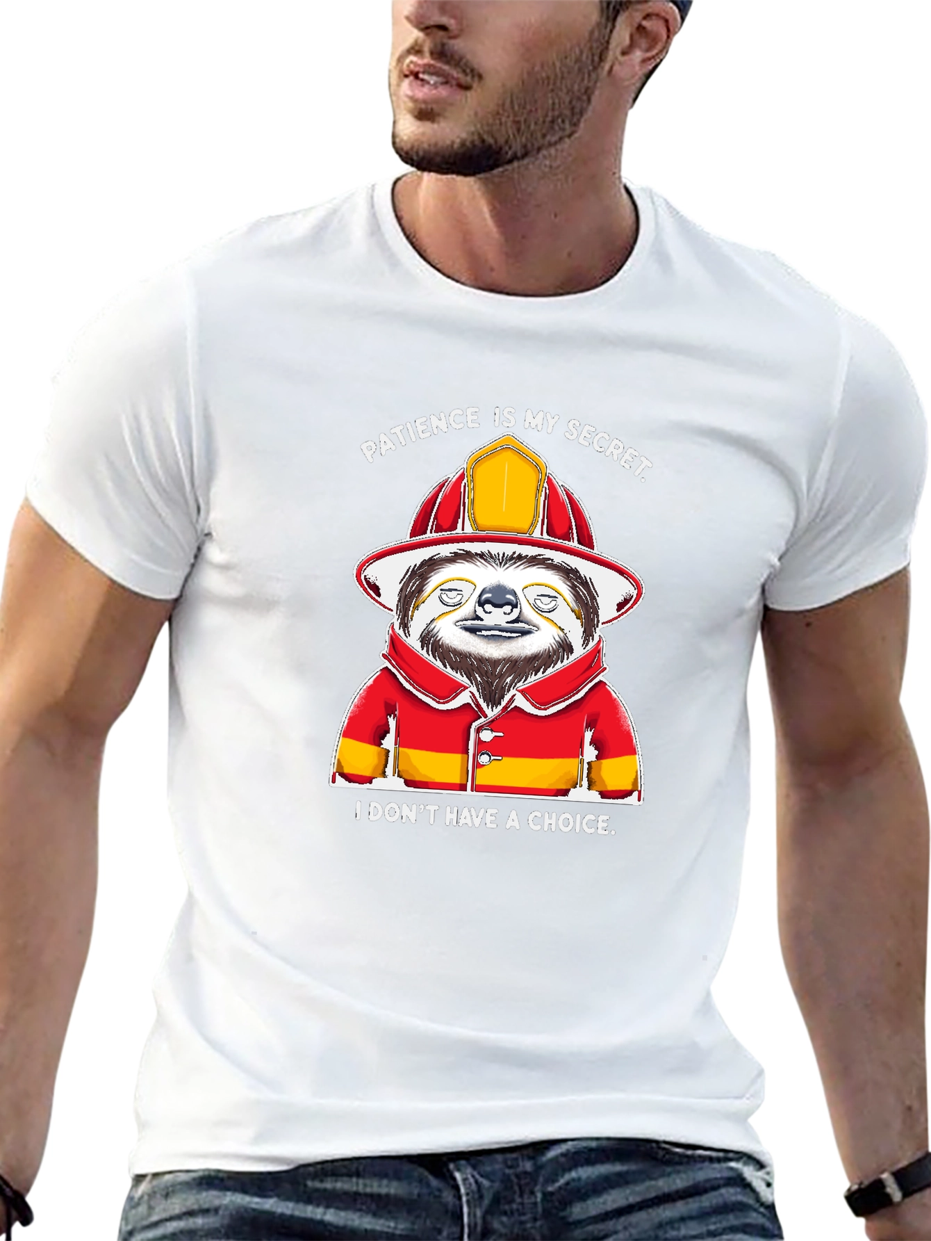 Funny Sloth Firefighter T-Shirt - Patience Is My Secret