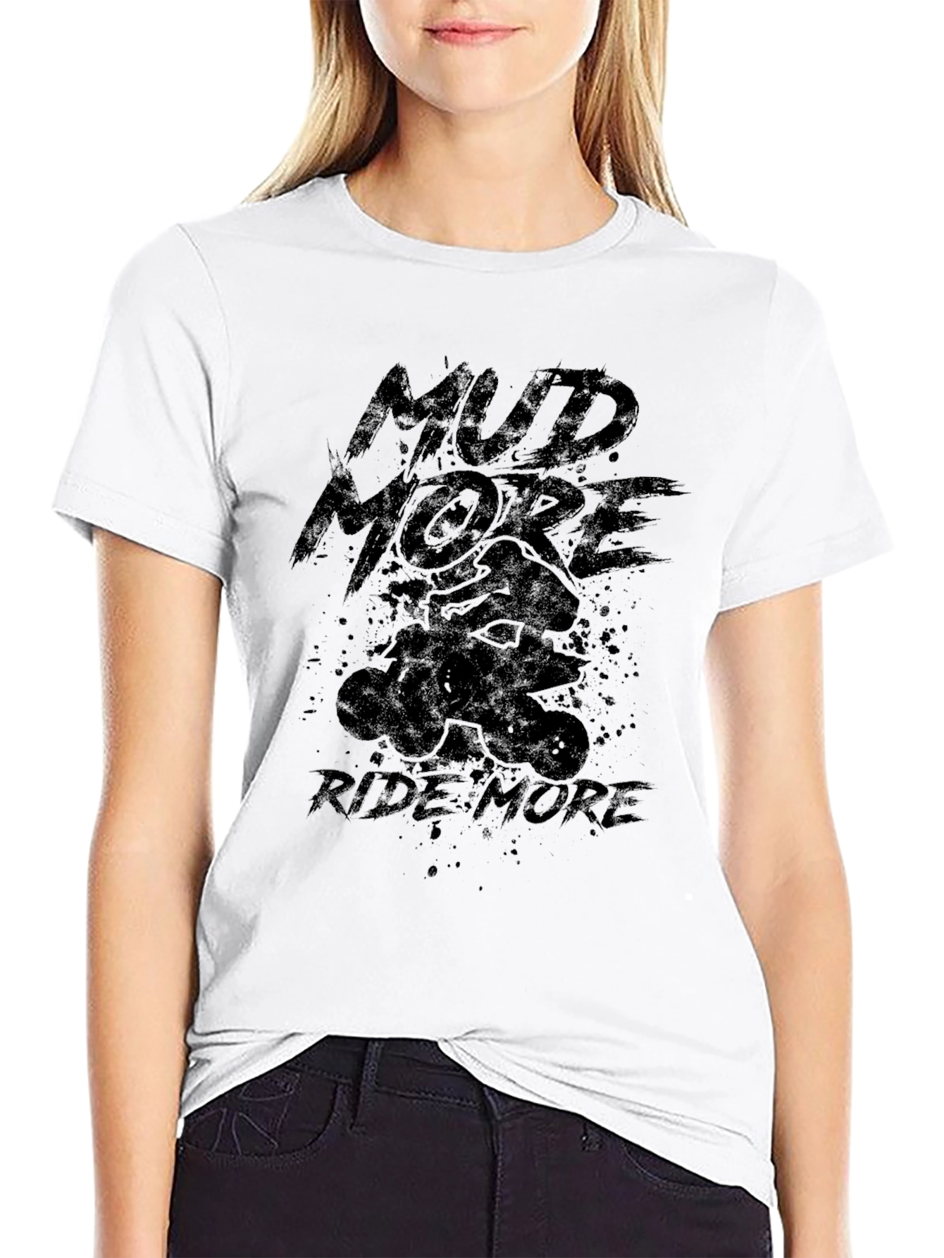 Mud More Ride More Black Graphic Tee