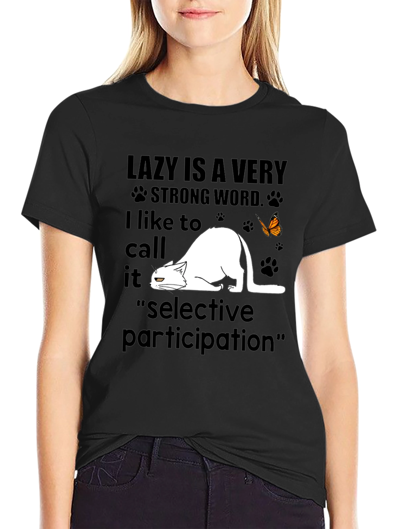 Lazy Cat T-Shirt - Selective Participation Tee