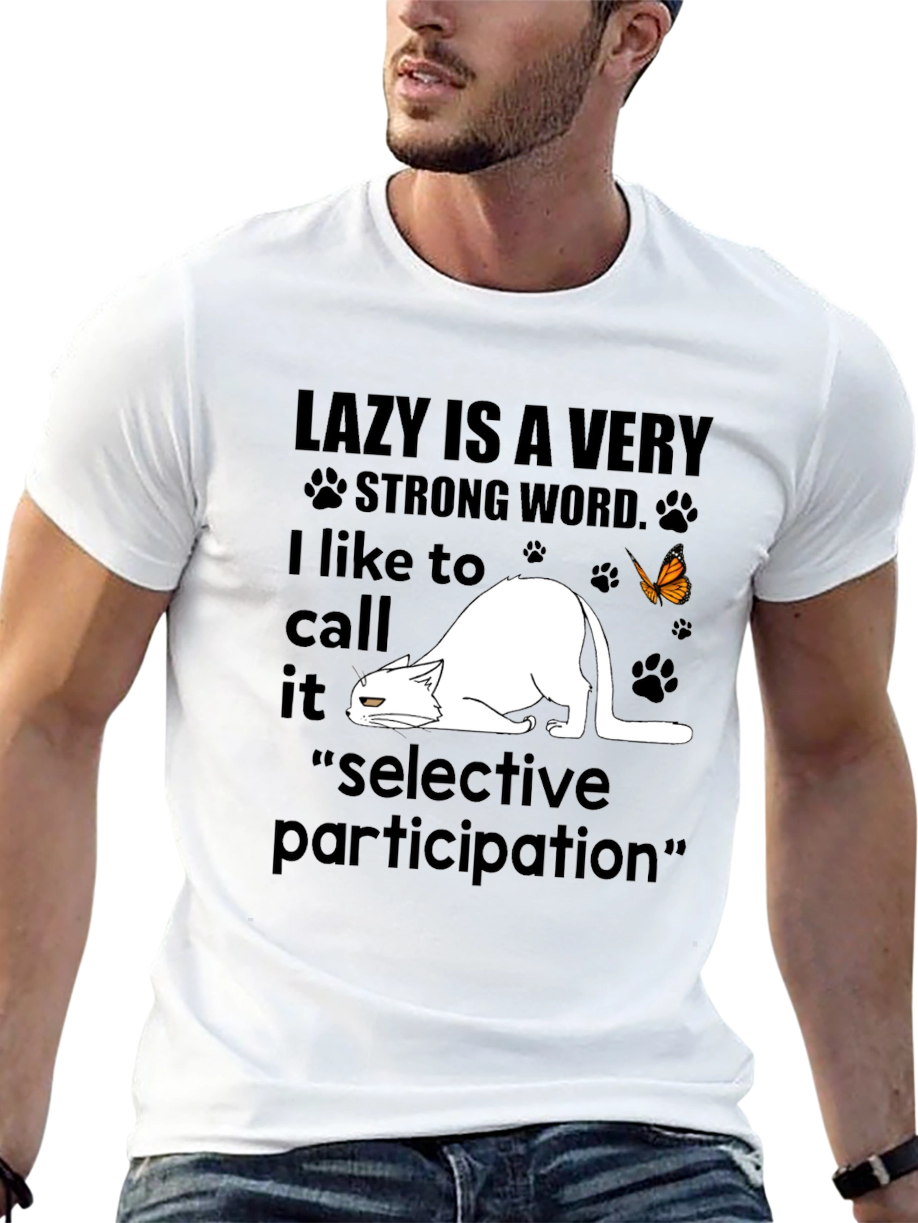 Lazy Cat T-Shirt - Selective Participation Tee
