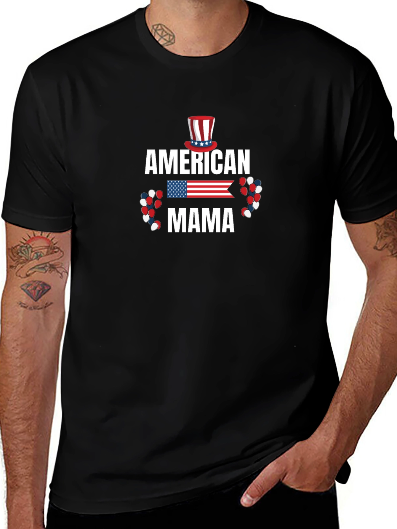 American Mama Patriotic Graphic T-Shirt