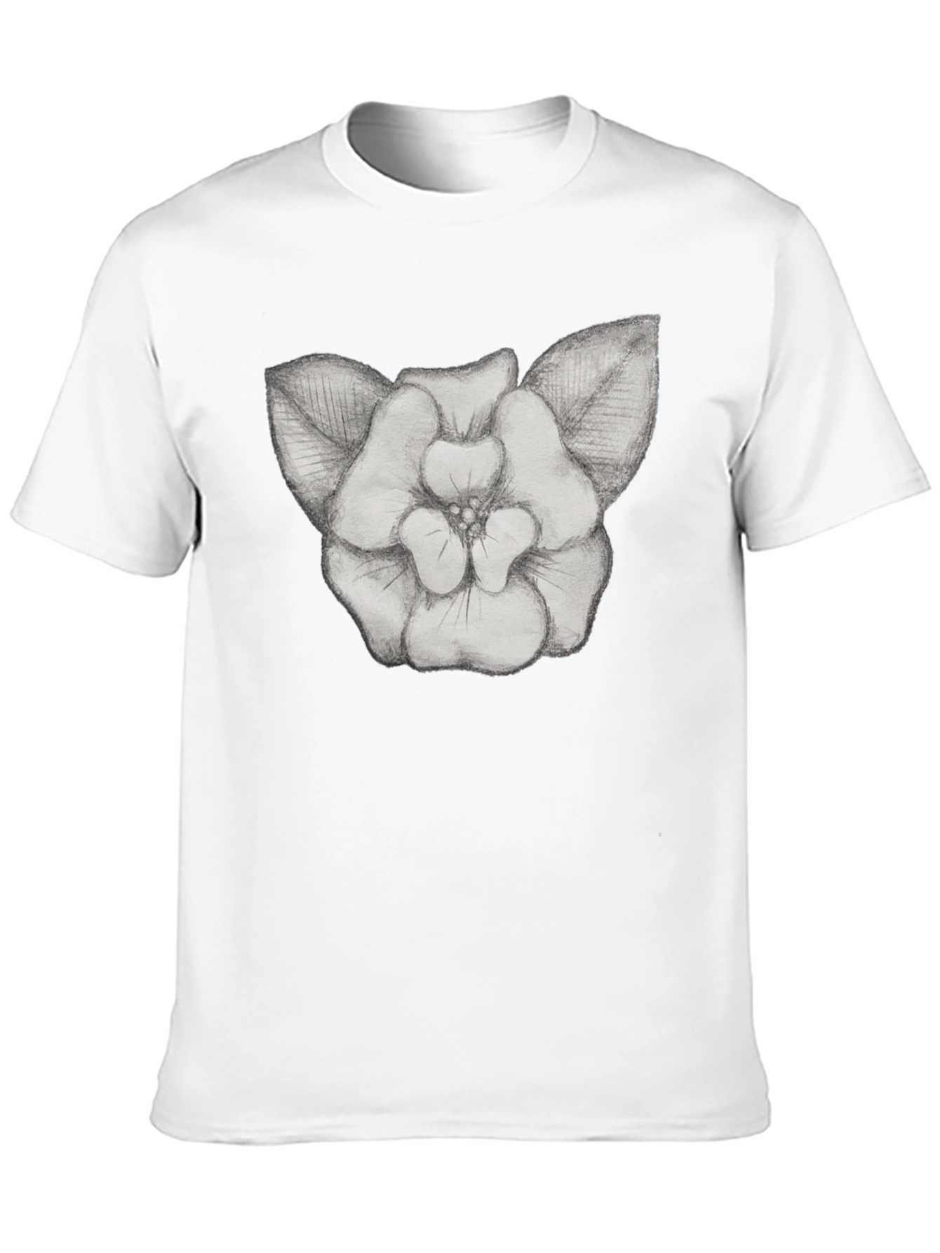 Floral Sketch Graphic Tee - Black Cotton T-Shirt