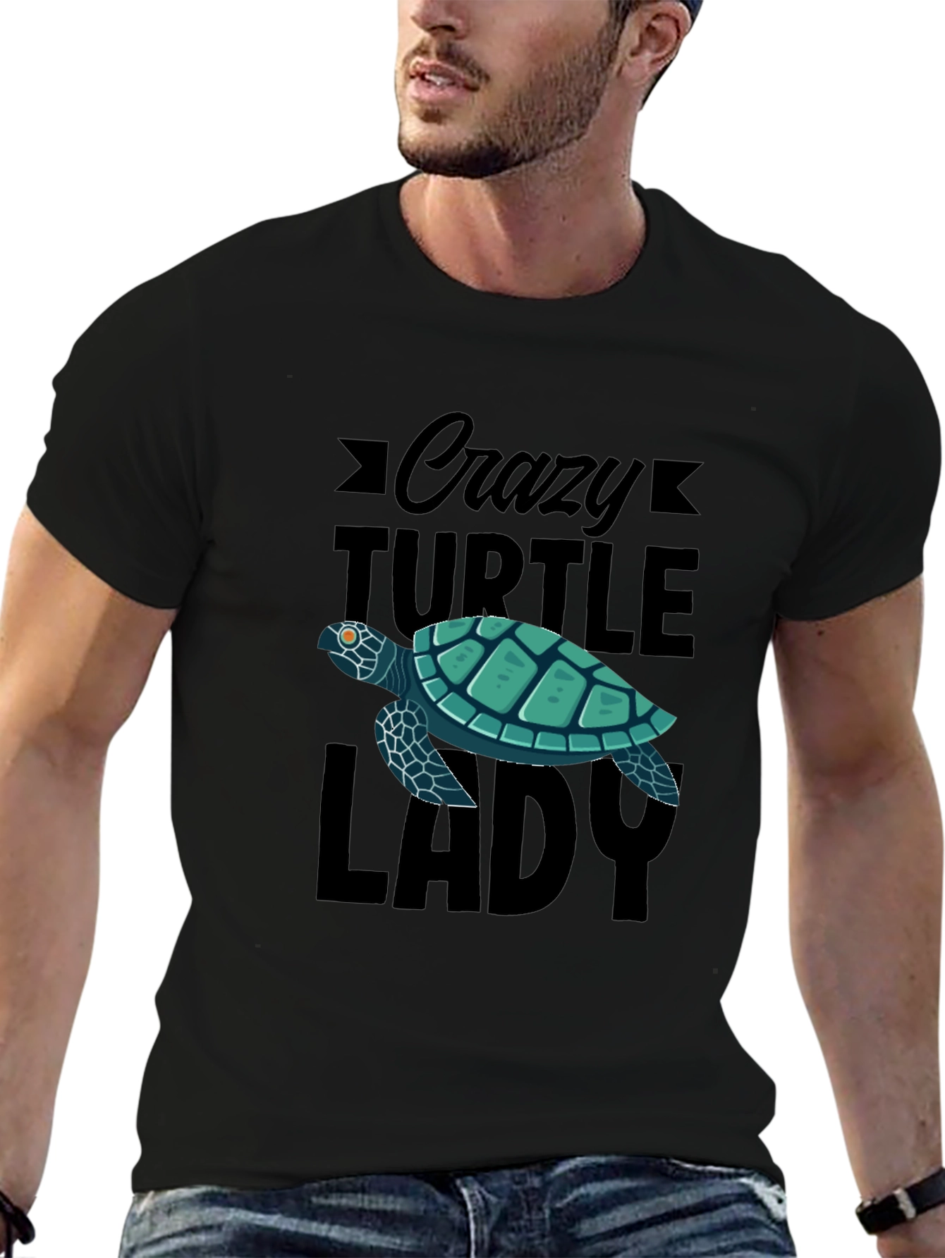 Crazy Turtle Lady Black T-Shirt