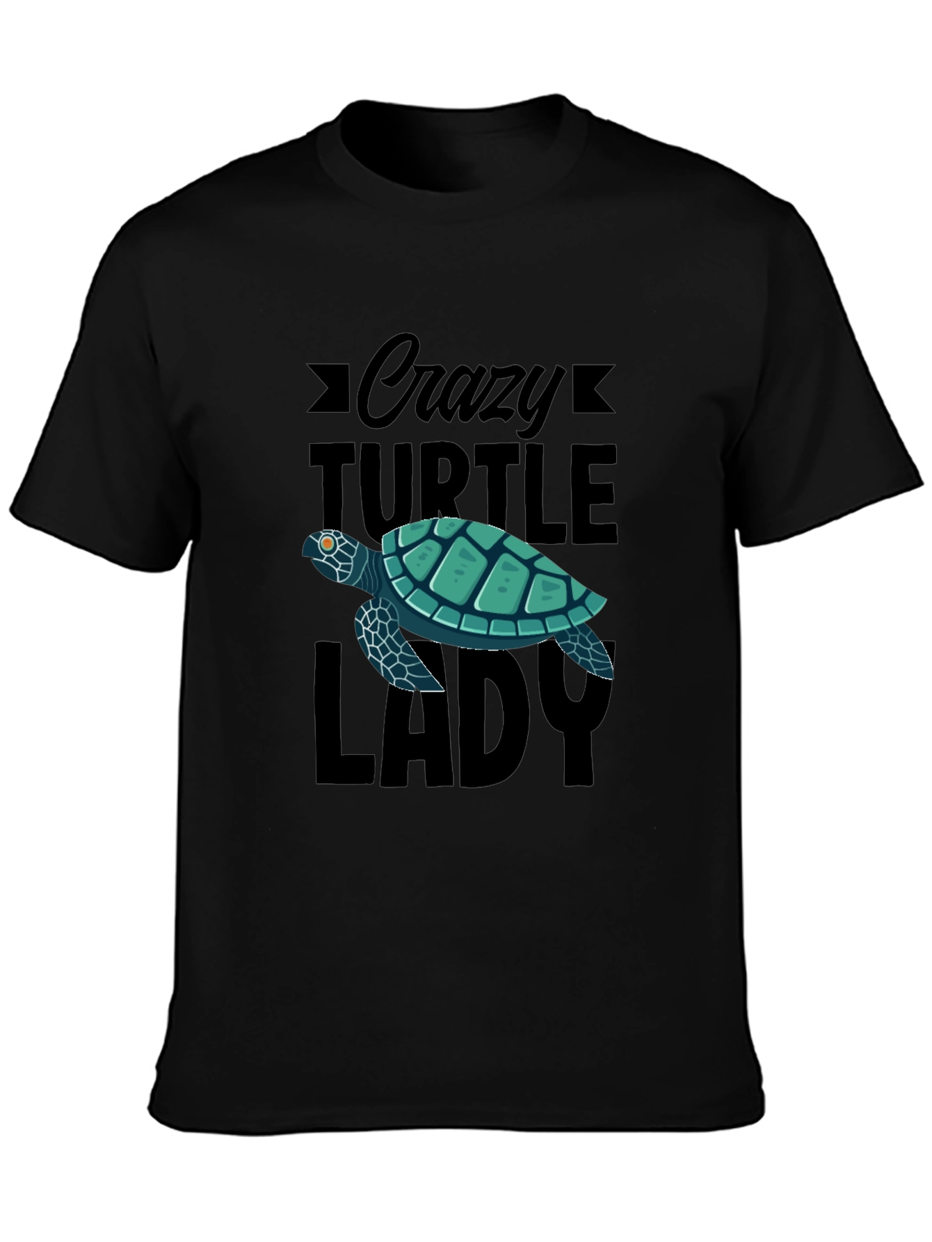 Crazy Turtle Lady Black T-Shirt