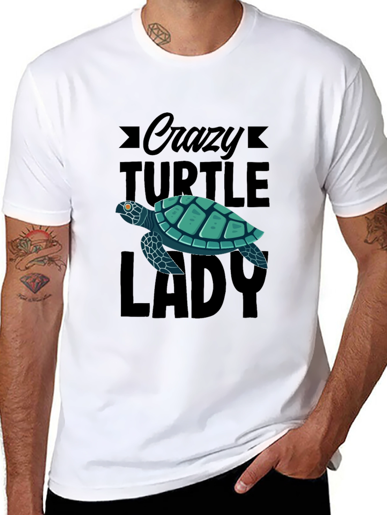 Crazy Turtle Lady Black T-Shirt