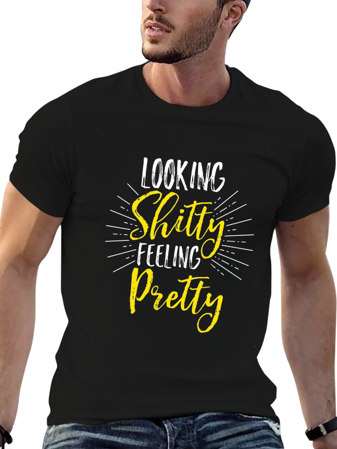 Shitty Feeling Pretty Graphic Tee - Black T-Shirt