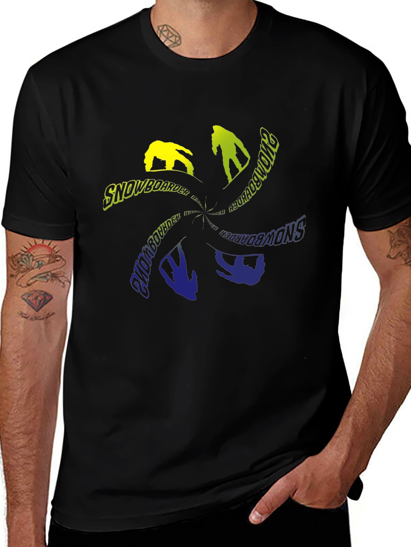 Snowboarder Graphic T-Shirt - Black
