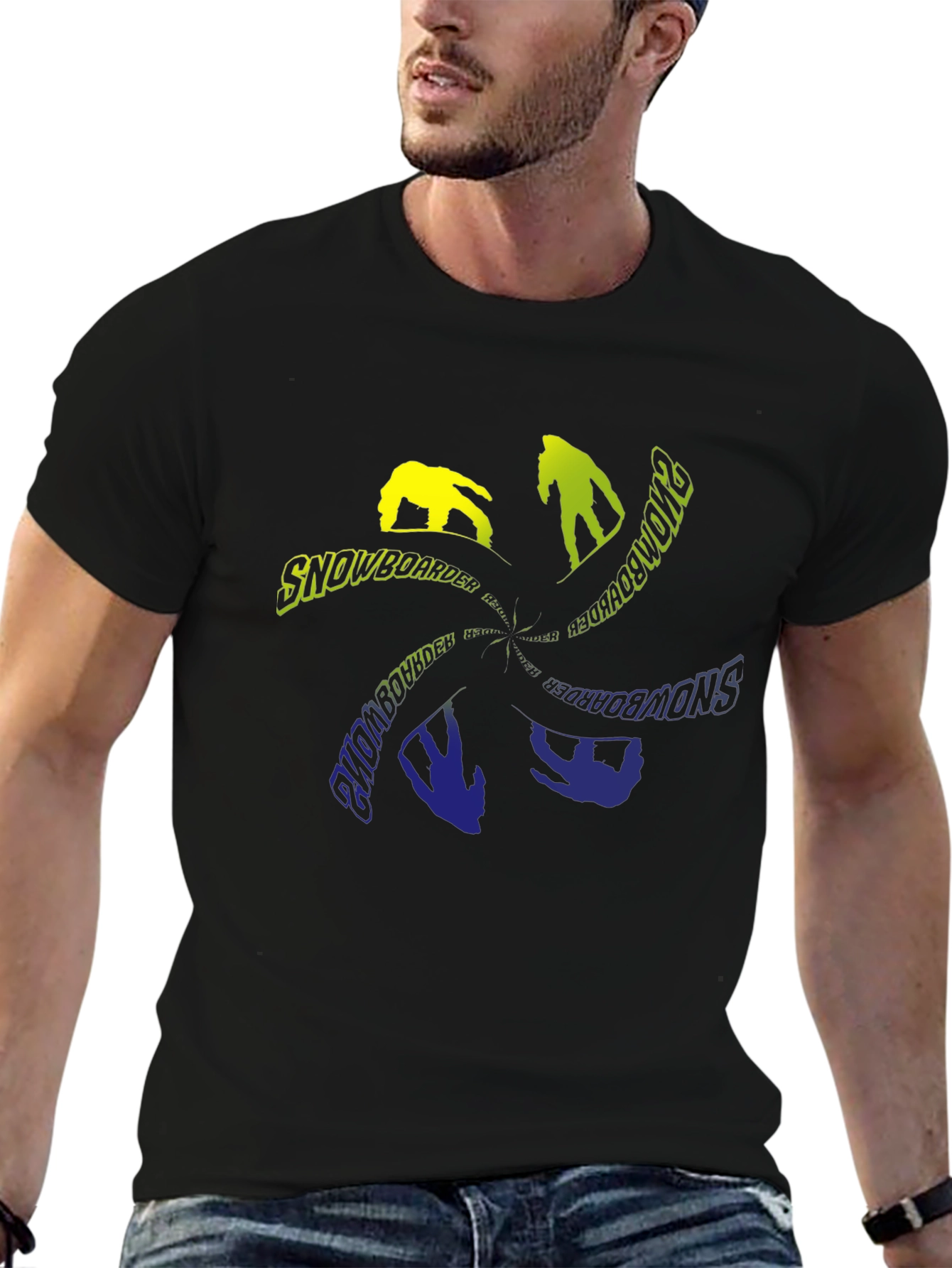 Snowboarder Graphic T-Shirt - Black