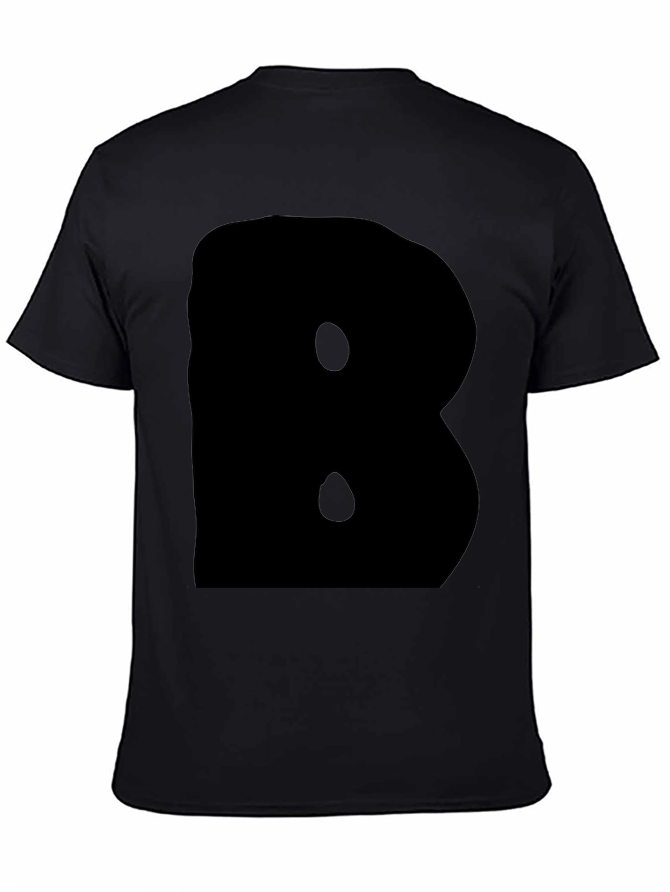 Bold Black Tee - Statement Letter B Design