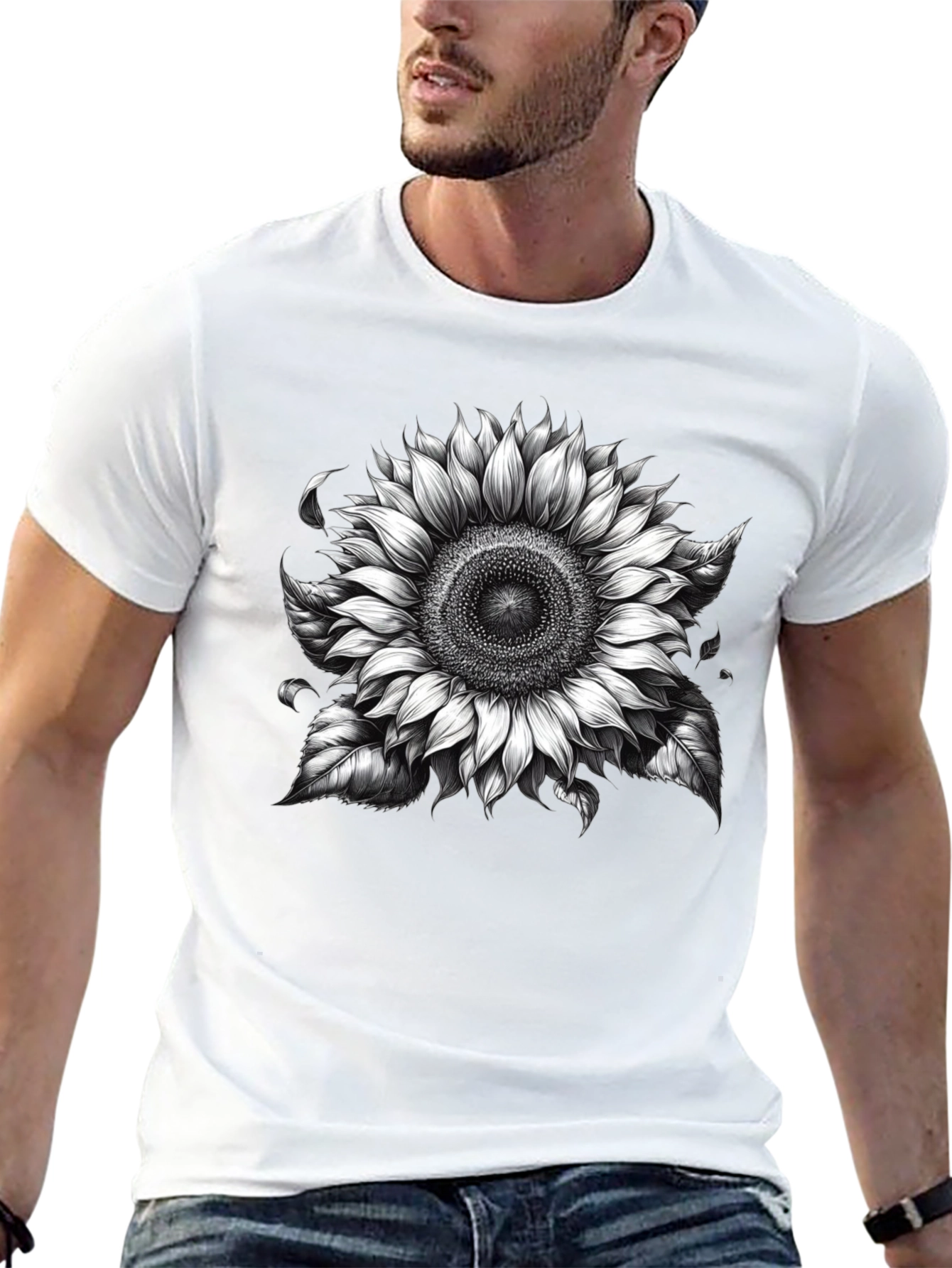 Black Sunflower Graphic Tee