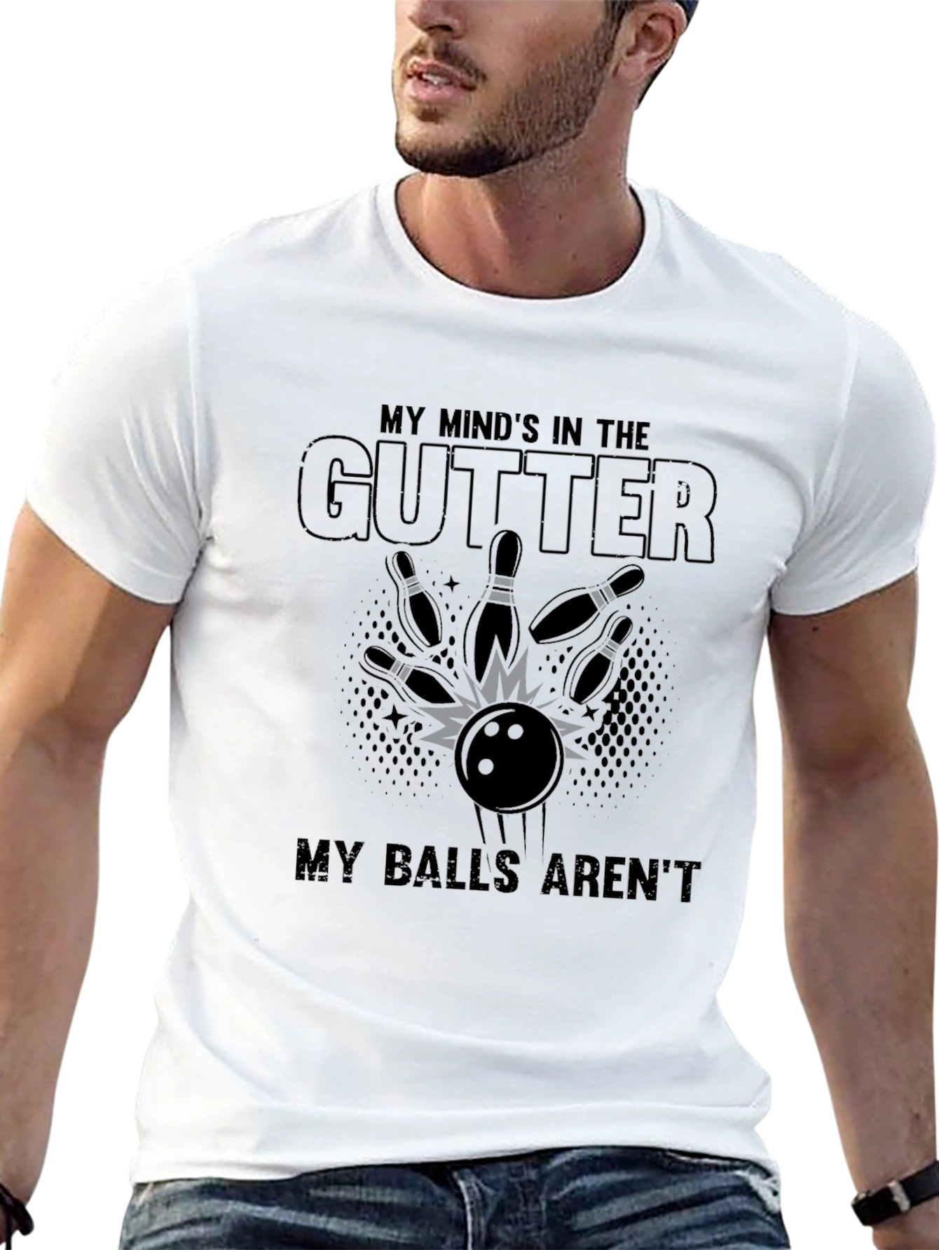 Mind in the Gutter Bowling Graphic T-Shirt