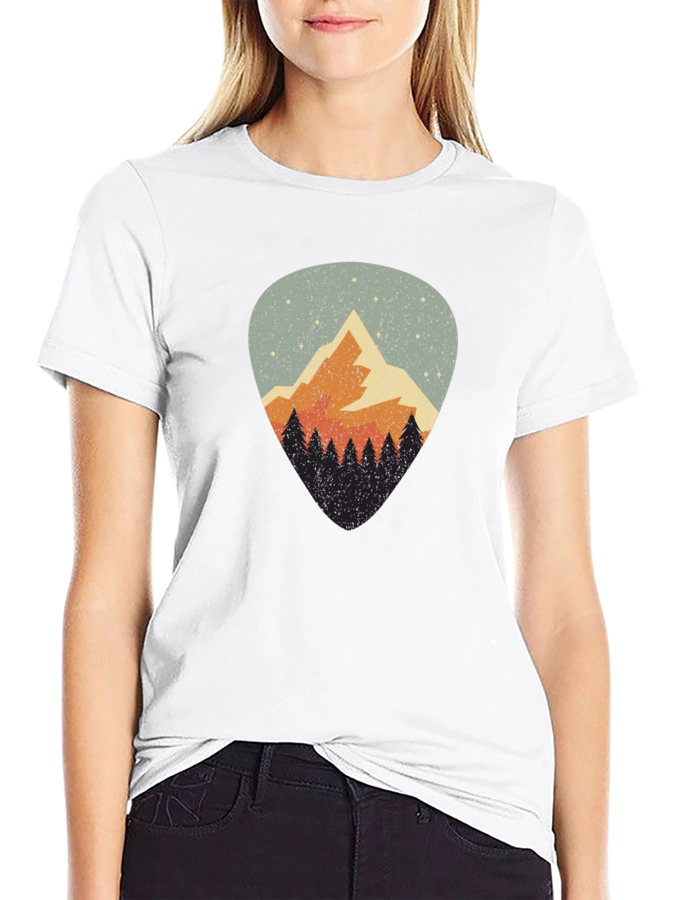 Mountain Guitar Pick Graphic T-Shirt