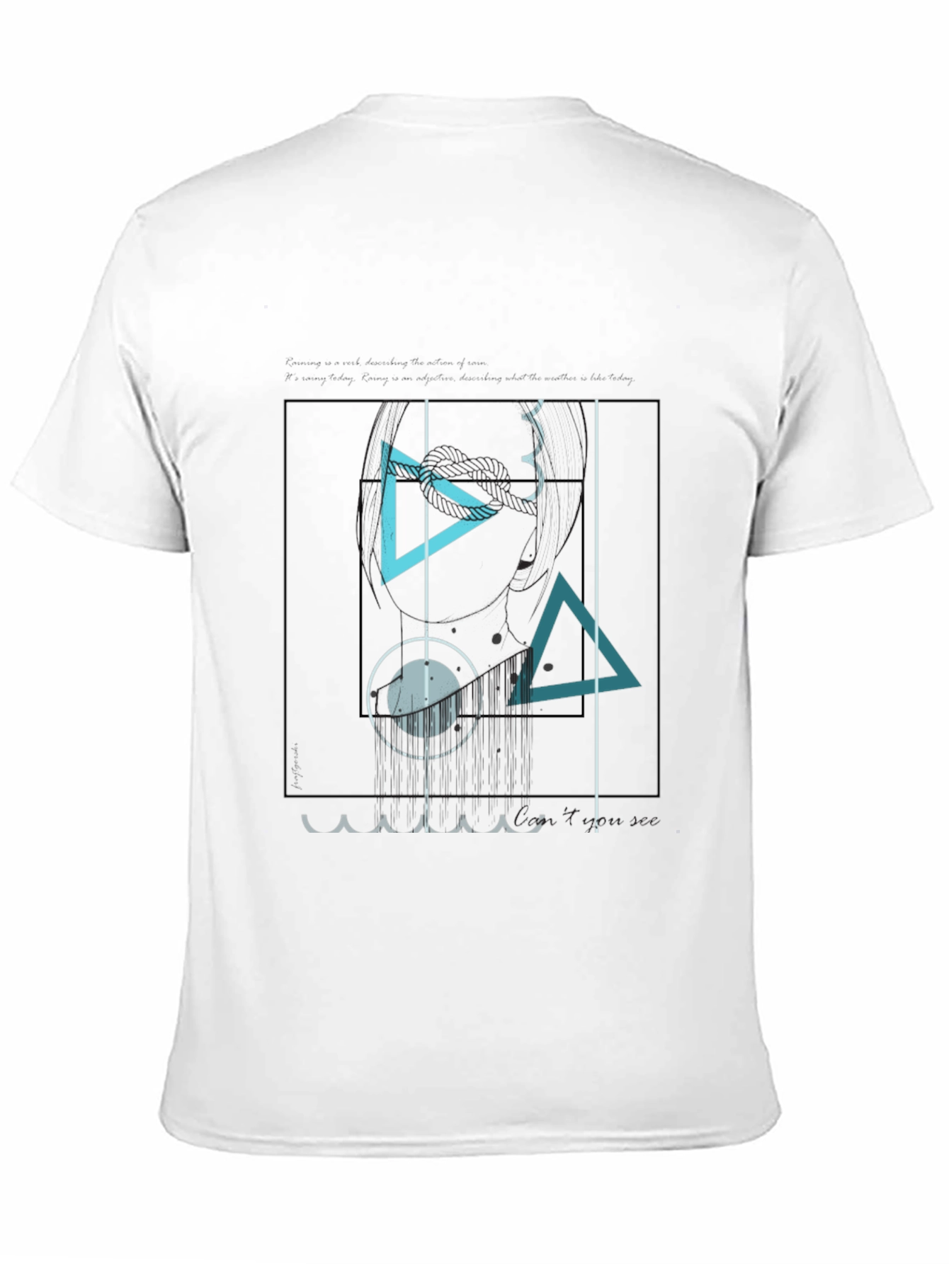 Abstract Geometric Graphic Print Black T-Shirt