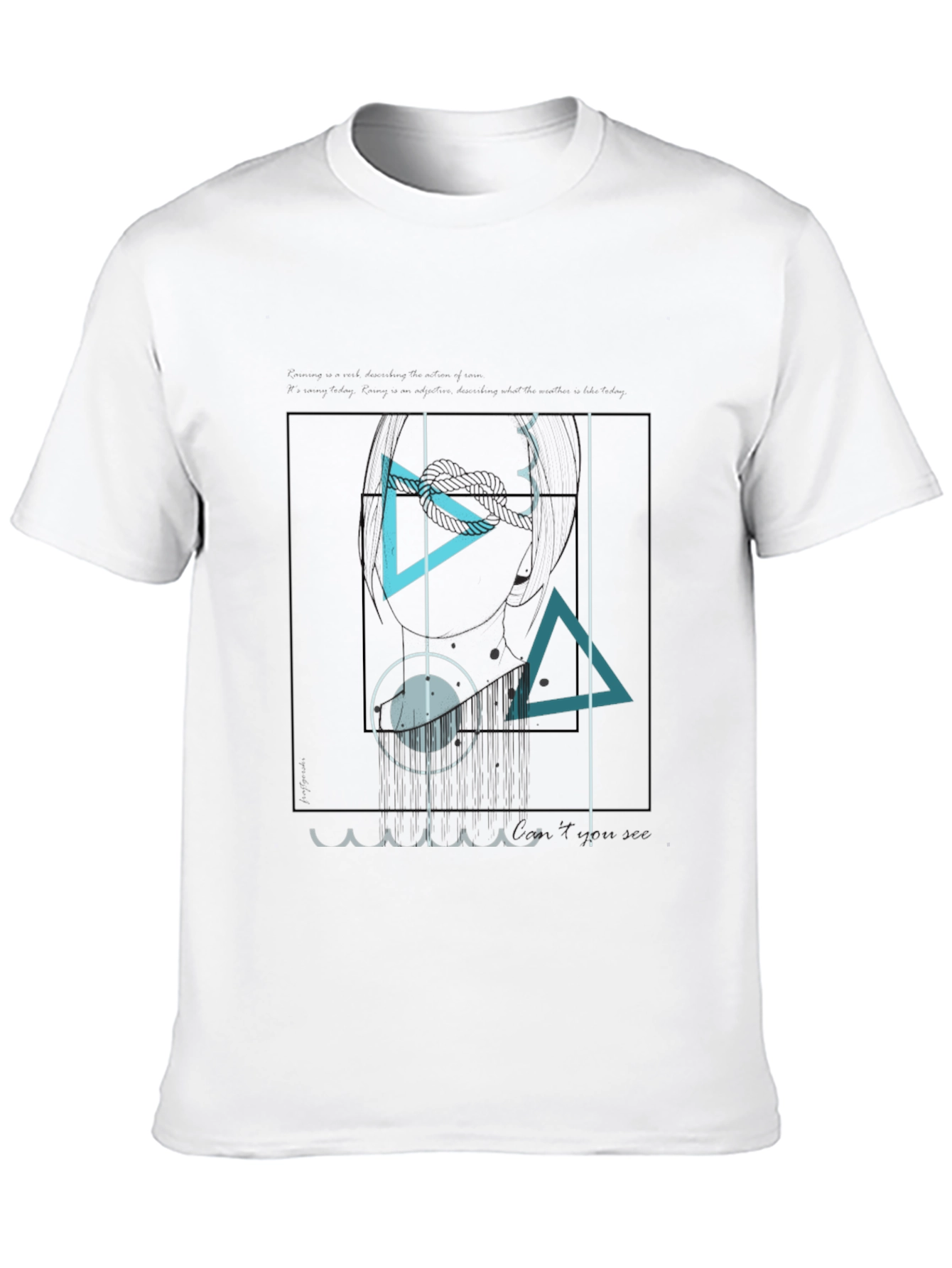 Abstract Geometric Graphic Print Black T-Shirt